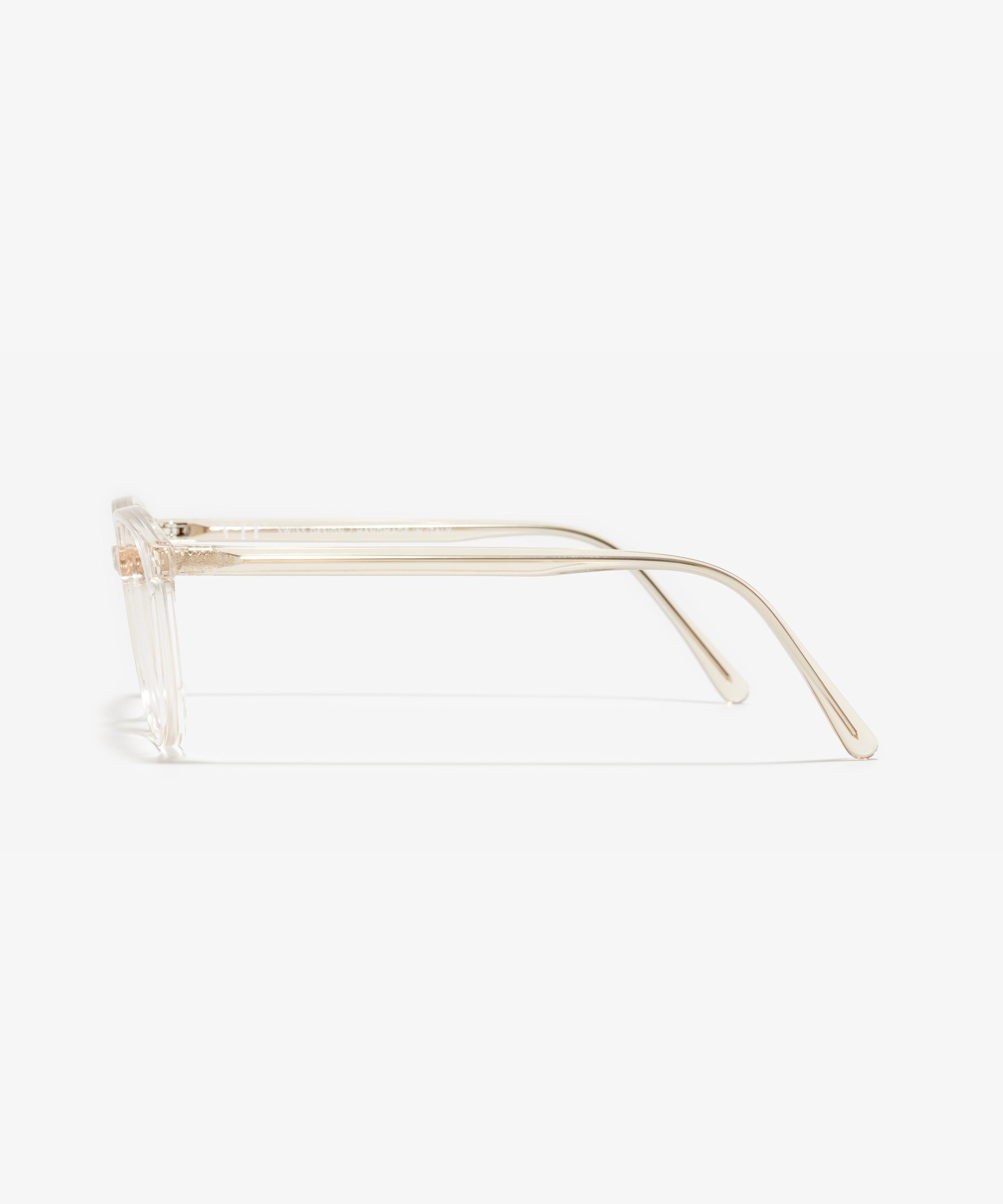 Seite-Bild der Brille The Academic in Farbe Ice Transparent und Größe Schmal