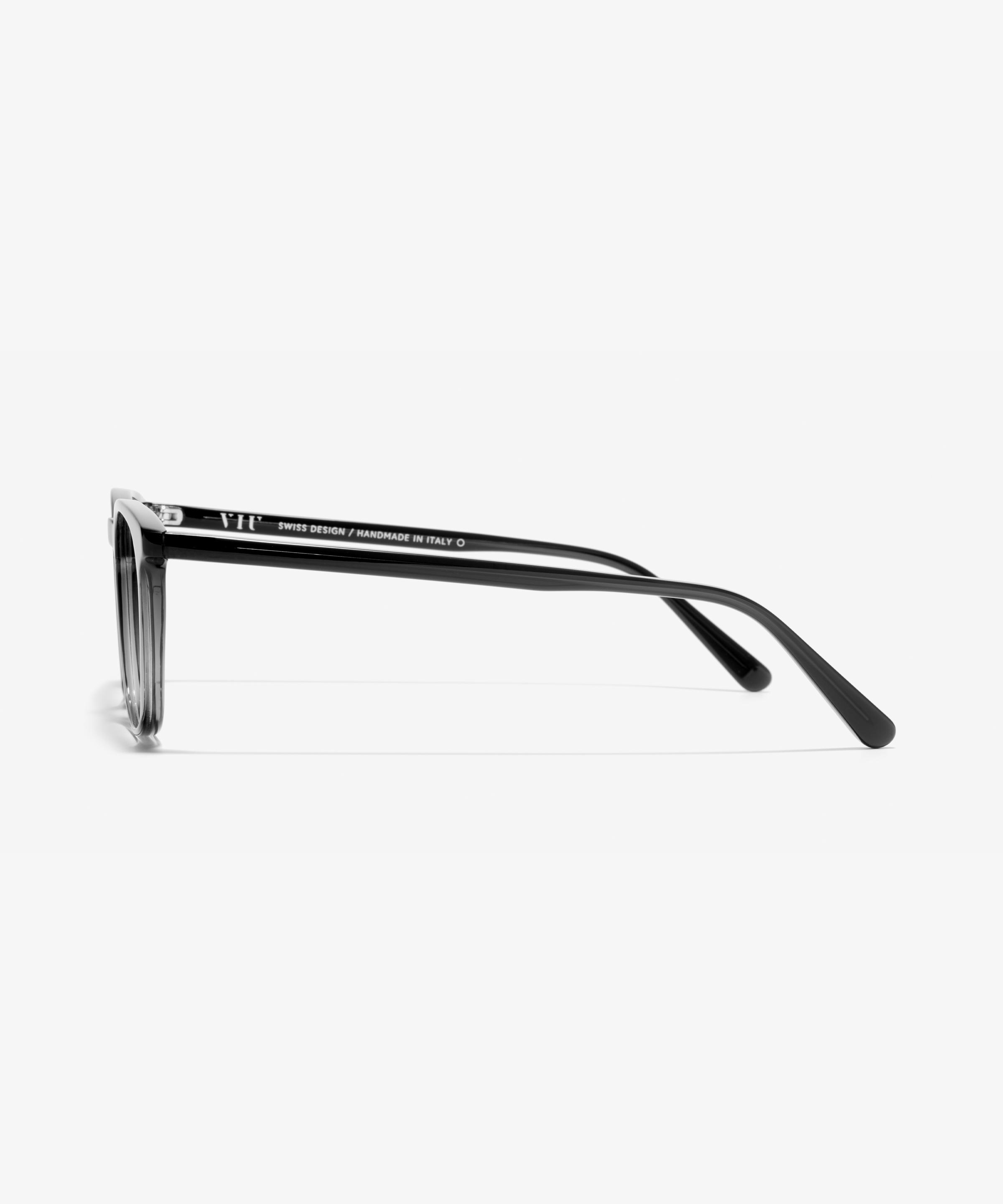 Side image of the frame The Formal in colour Black Transparent and size Medium