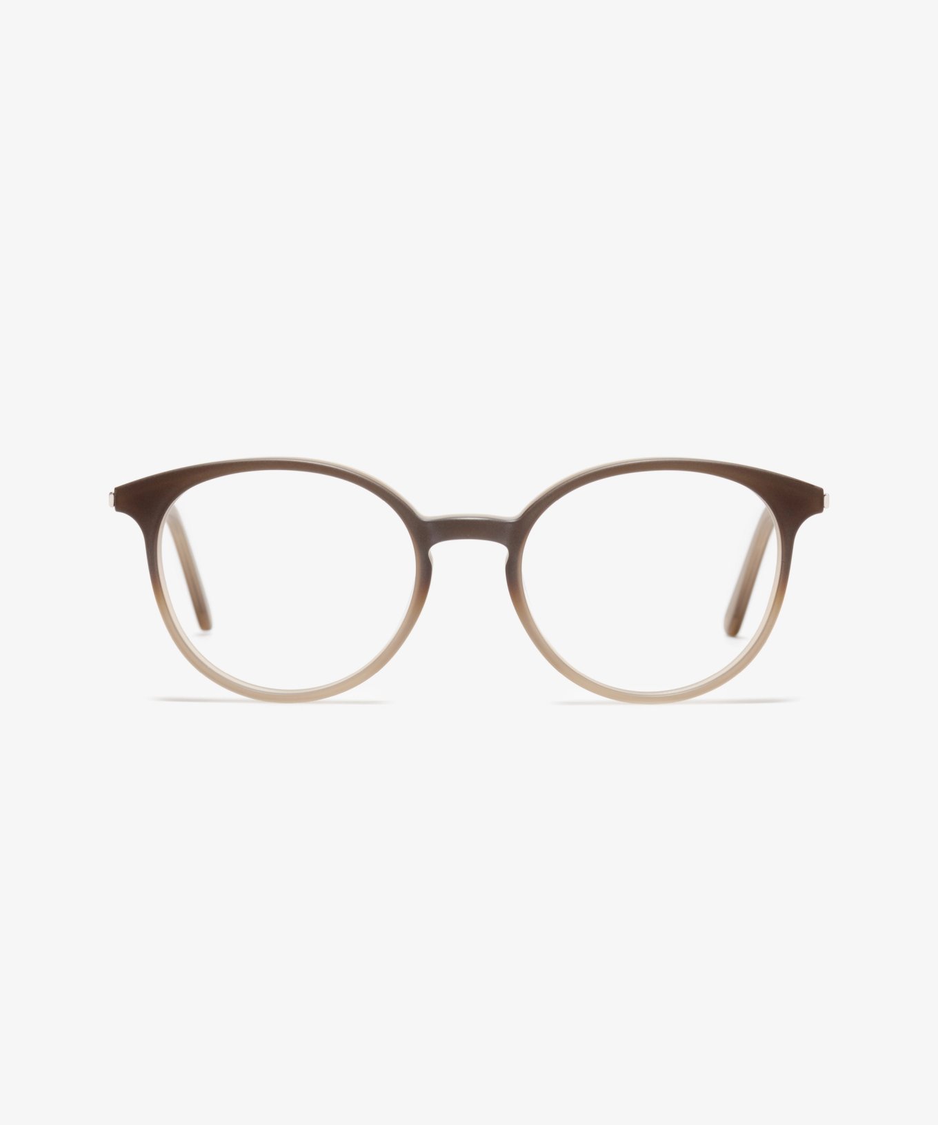 Front-Bild der Brille The Academic in Farbe Ash Brown und Größe Schmal