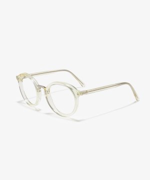 Schräg-Bild der Brille The Author in Farbe Pale Yellow und Größe Mittel