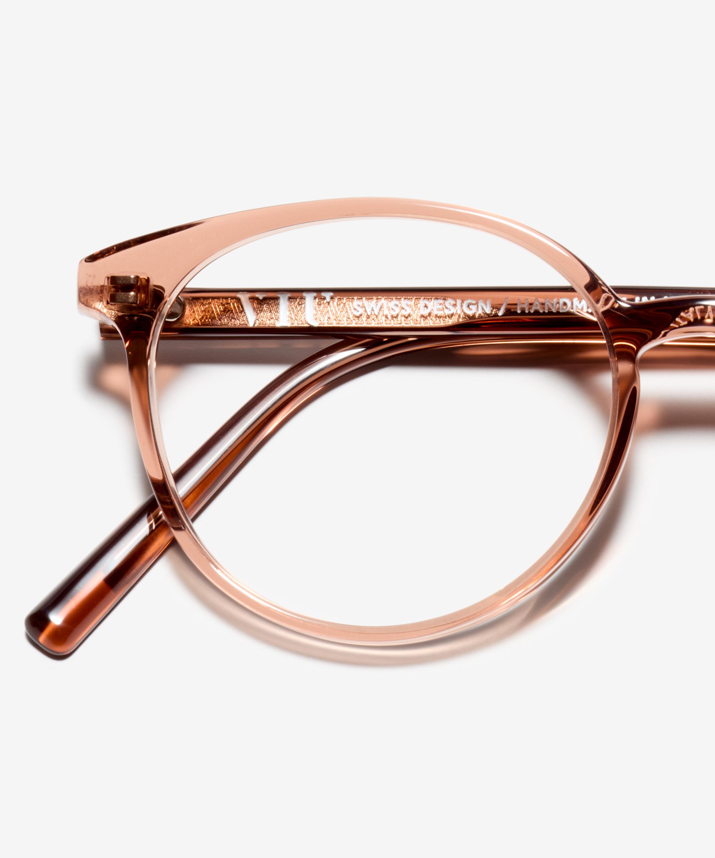 Detail-Bild der Brille The Academic in Farbe Rose Tan und Grösse Schmal