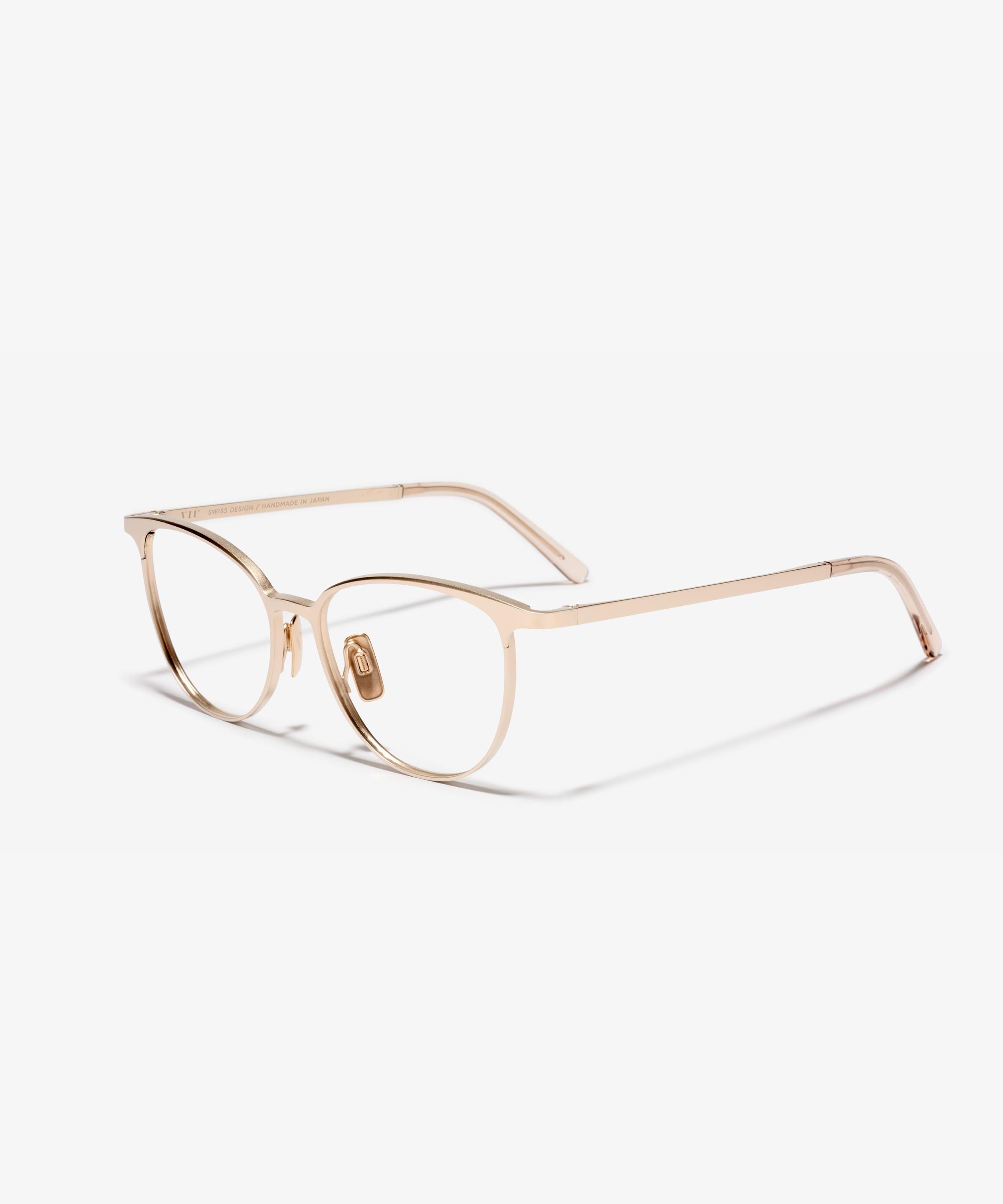 Schräg-Bild der Brille The Tale in Farbe Star Gold und Grösse Schmal