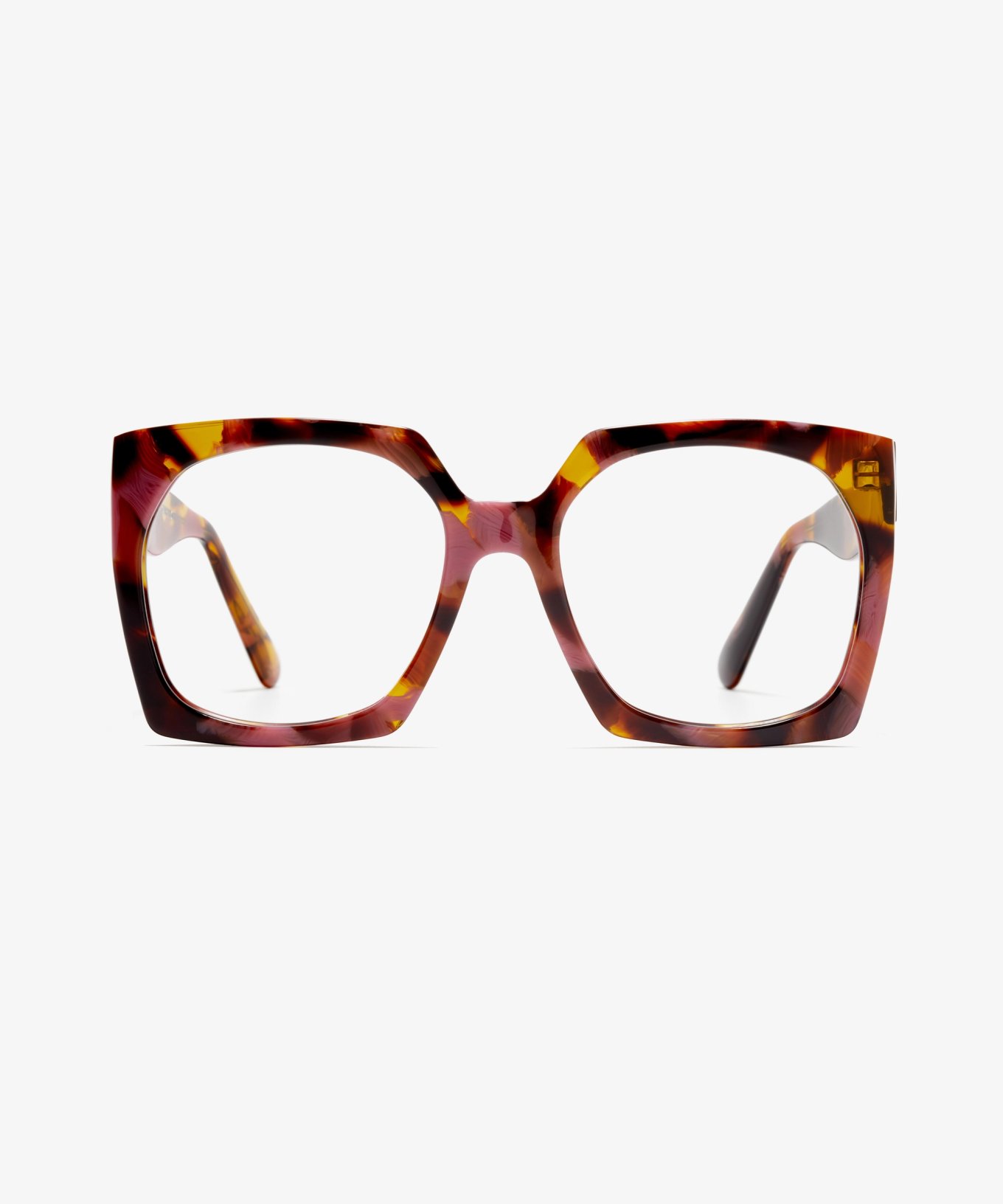 Front image of the frame The Daring in colour Plum Tortoise and size Medium