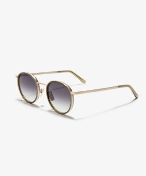 Angle image of the sunglasses The Voyager Ace in colour Star Gold / Khaki and size Medium
