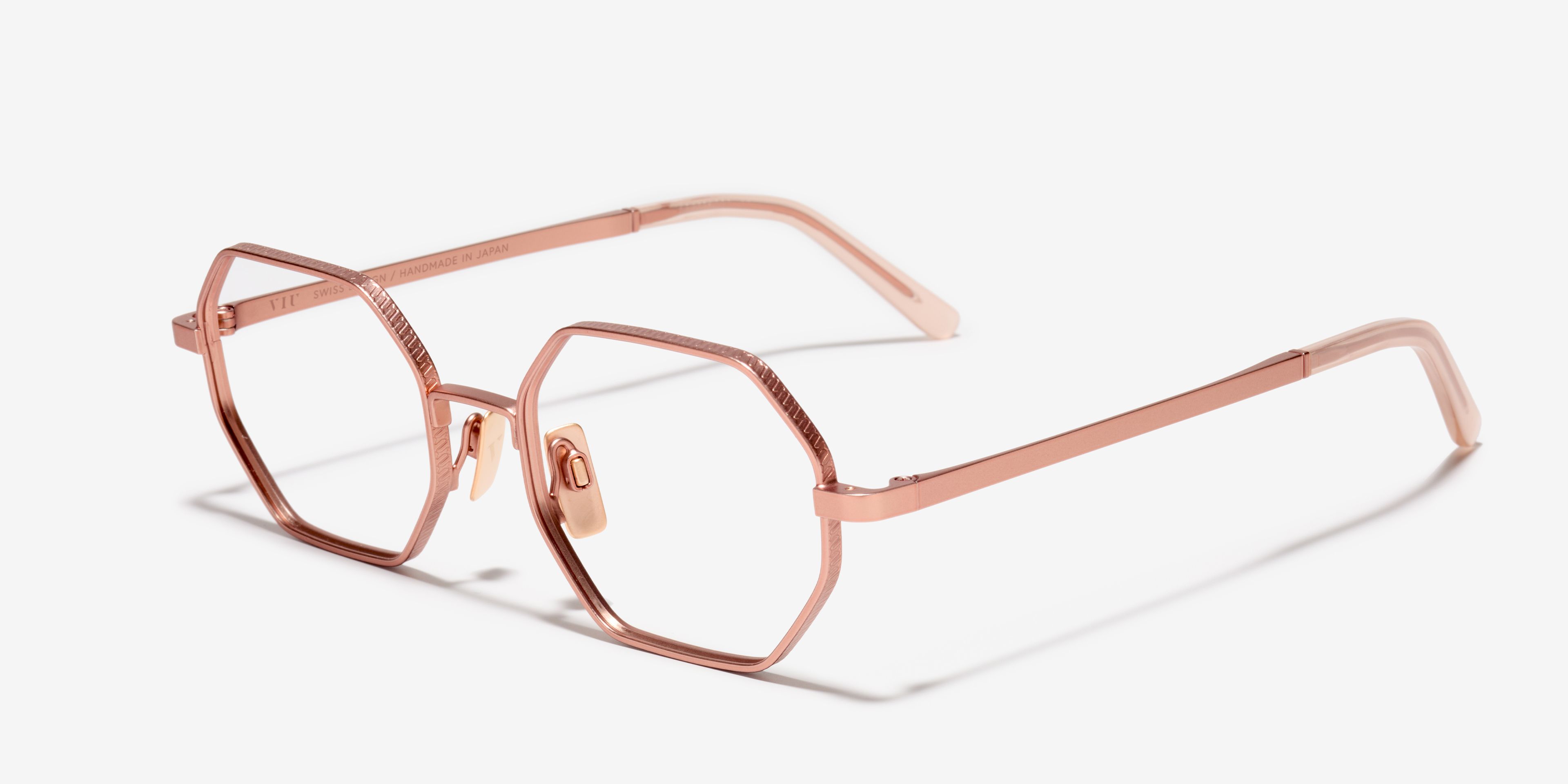 Angle image of the frame The Clash in colour Rose Gold and size Medium