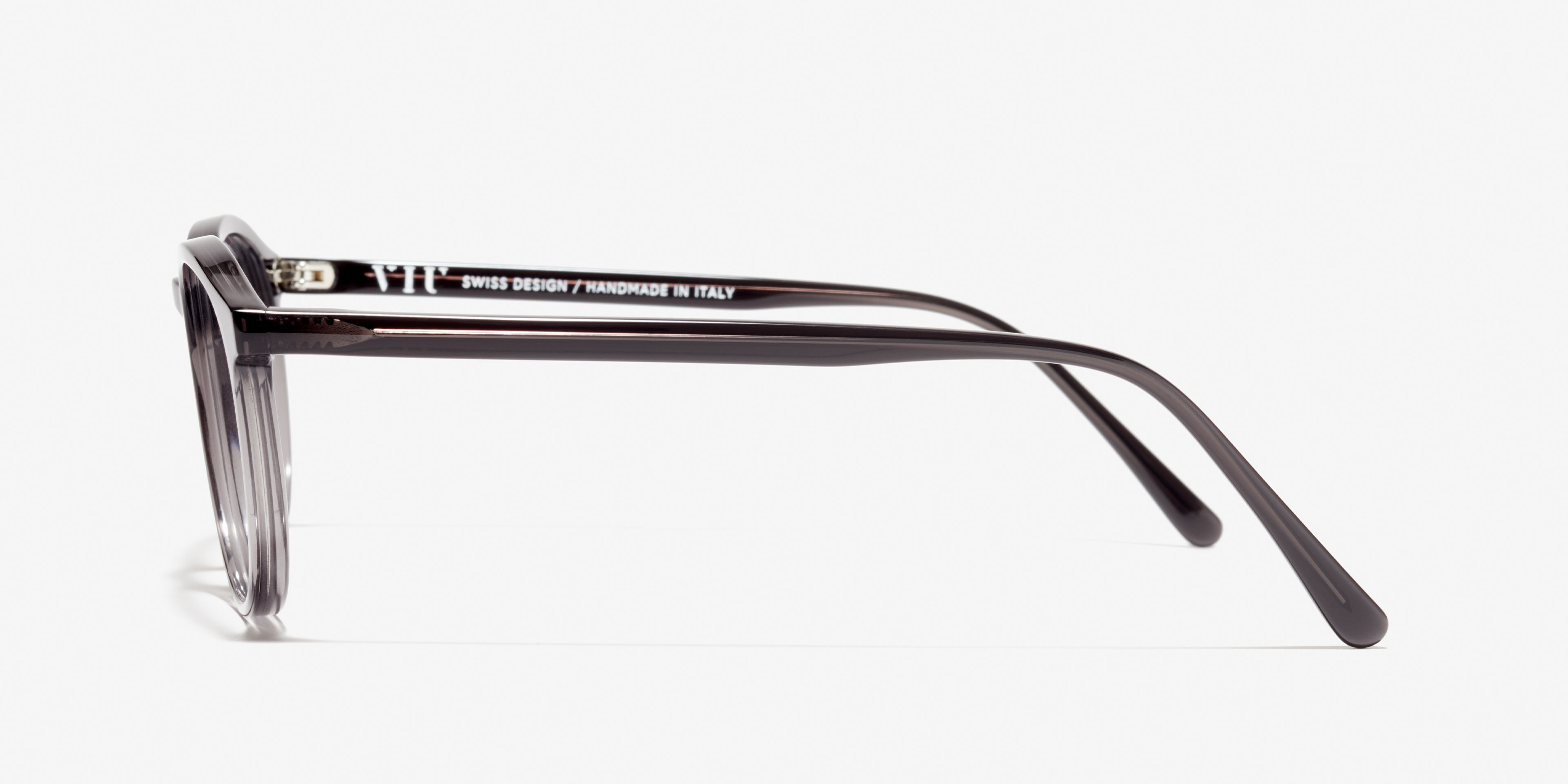Seite-Bild der Brille The Earnest in Farbe Black Transparent und Grösse Mittel