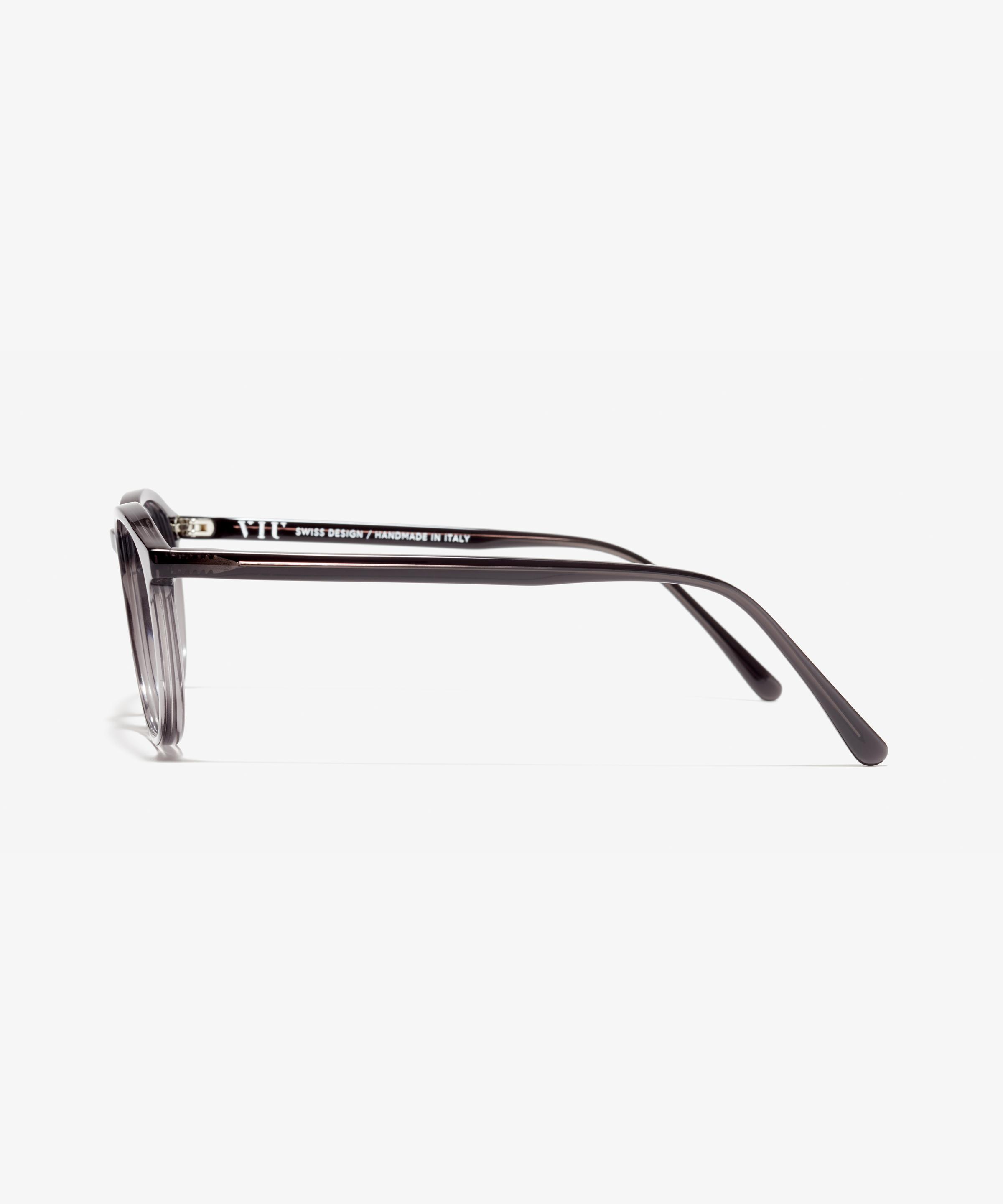 Seite-Bild der Brille The Earnest in Farbe Black Transparent und Grösse Mittel