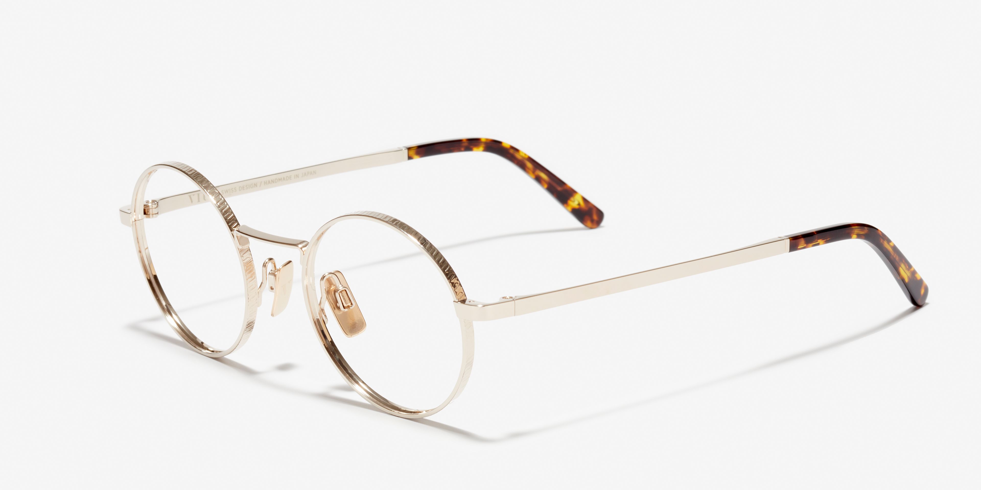 Schräg-Bild der Brille The Passenger in Farbe Star Gold und Größe Schmal