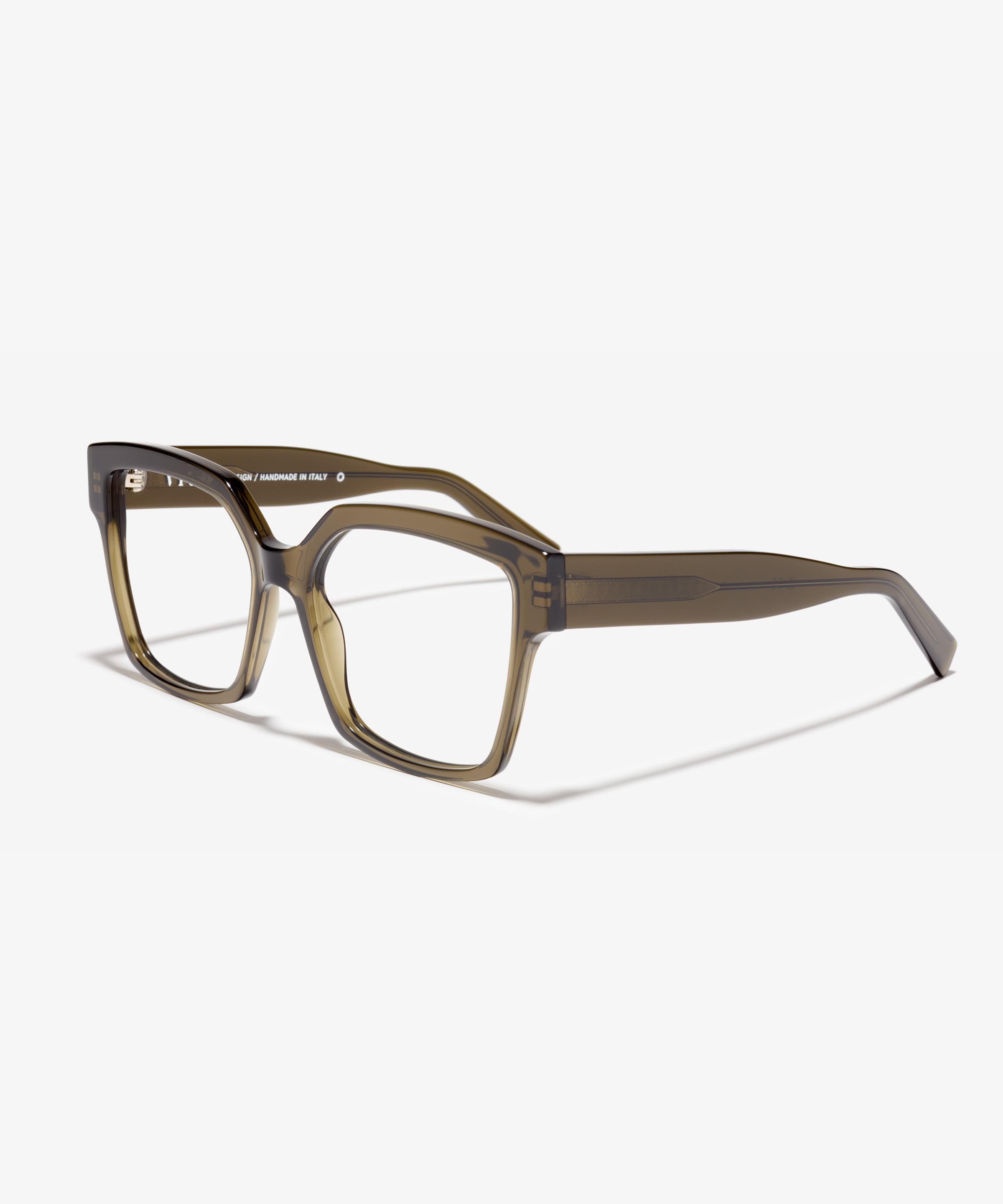 Schräg-Bild der Brille The Royal in Farbe Khaki und Größe Breit