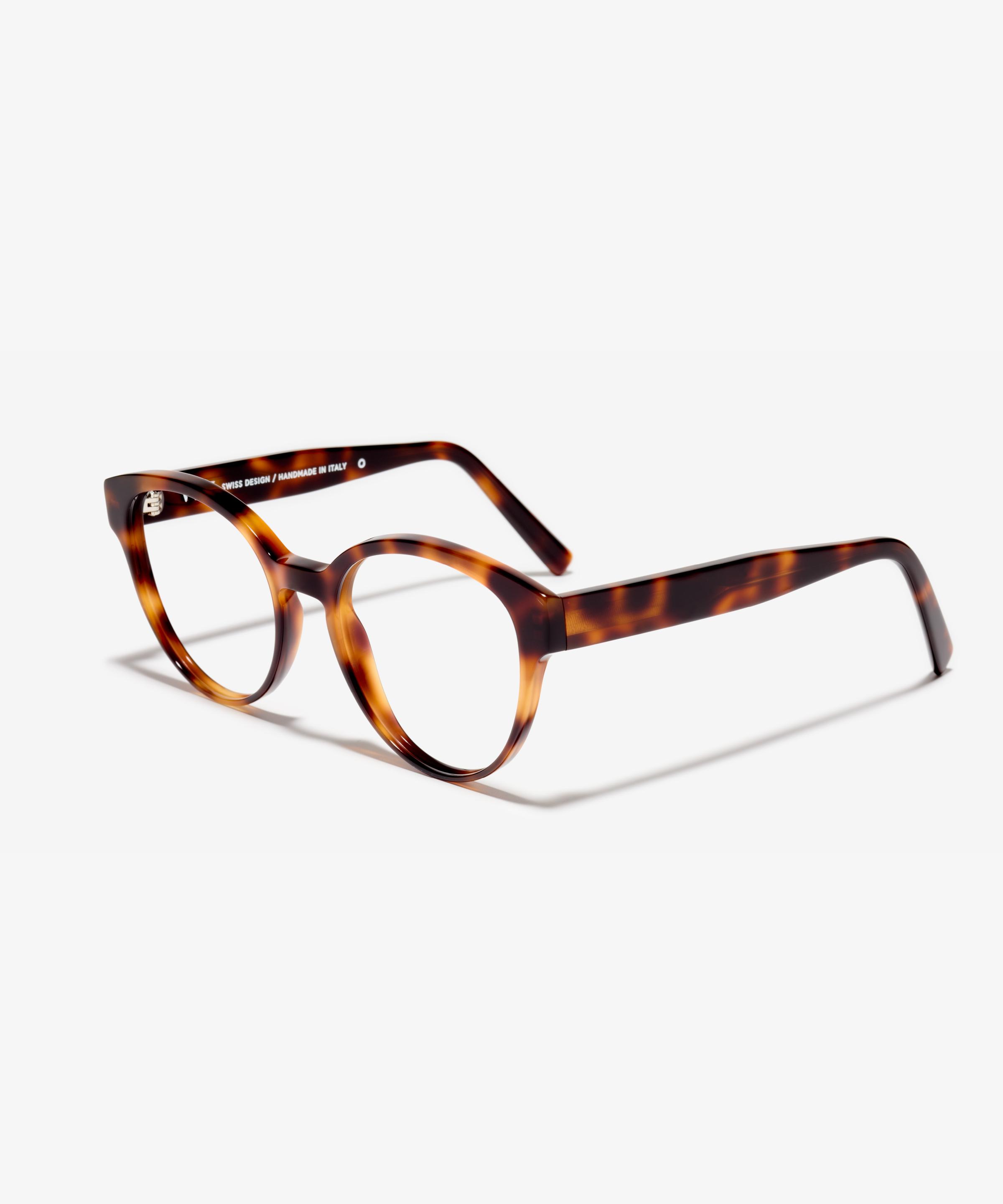 Schräg-Bild der Brille The Dazzling in Farbe Cherrywood und Größe Mittel