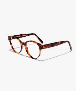 Schräg-Bild der Brille The Dazzling in Farbe Cherrywood und Größe Mittel