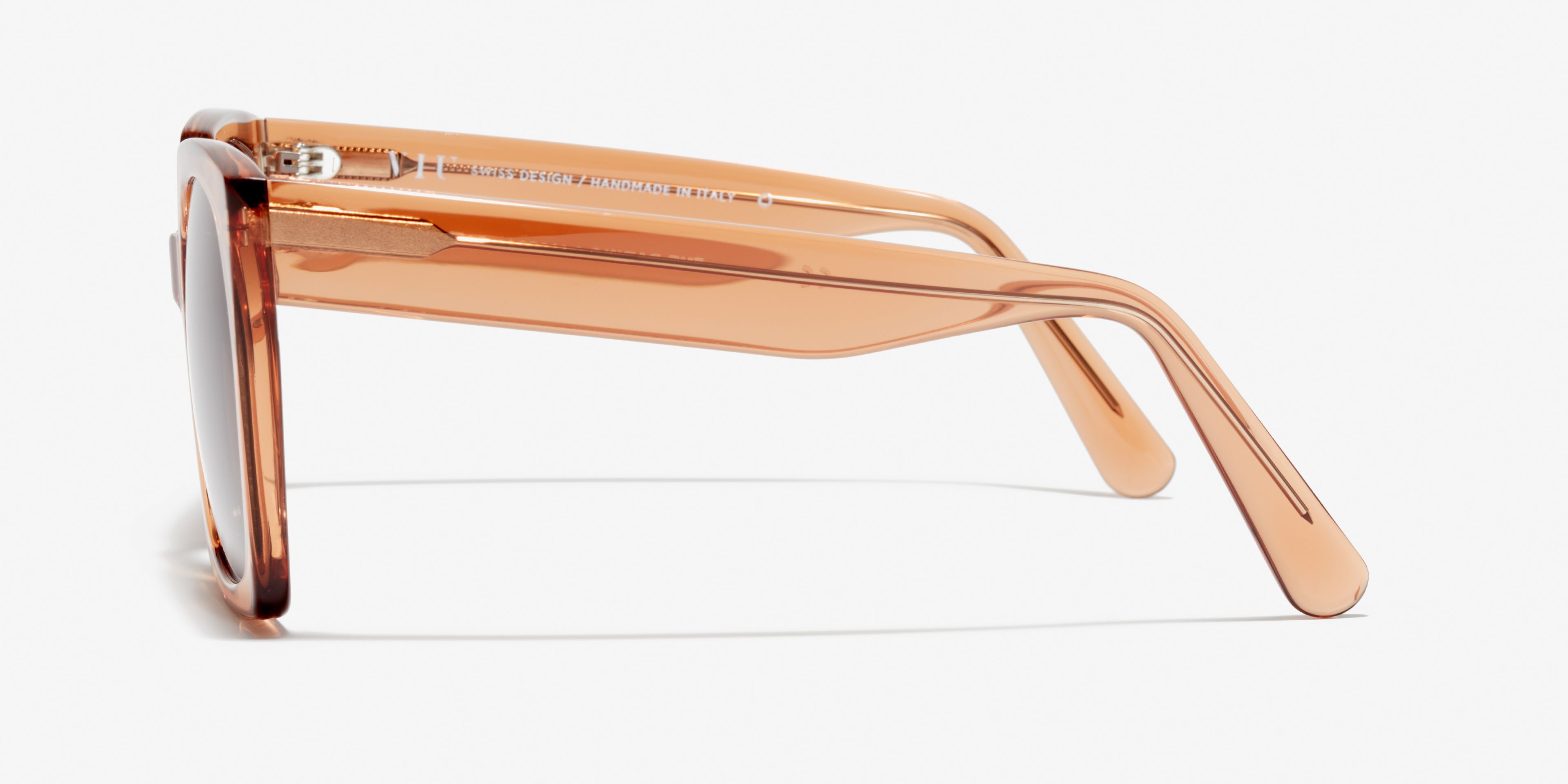 Seite-Bild der Sonnenbrille The Daring in Farbe Burnt Orange und Größe Mittel