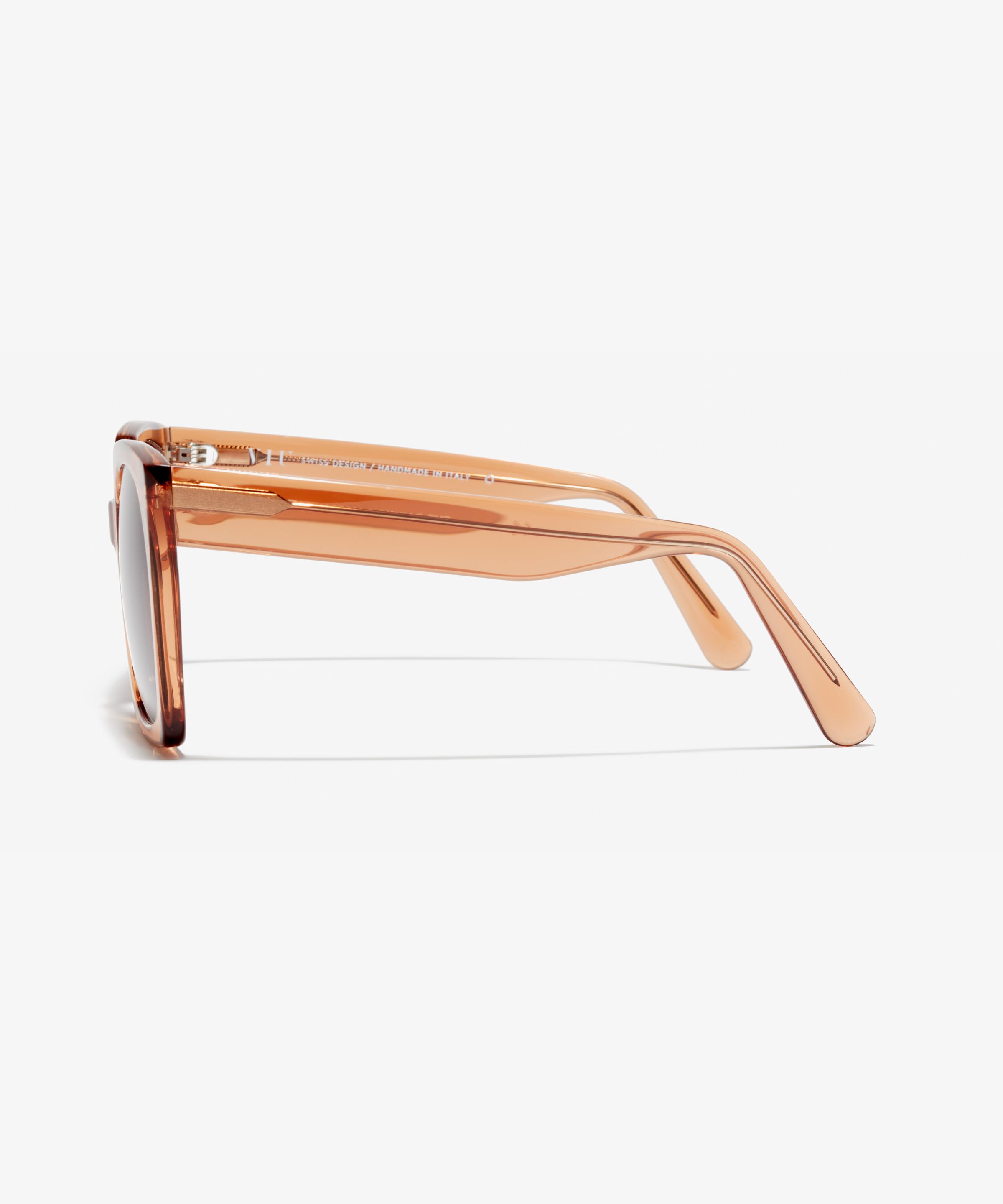 Image Côté de la paire de lunettes de soleil The Daring en couleur Burnt Orange et taille Moyens