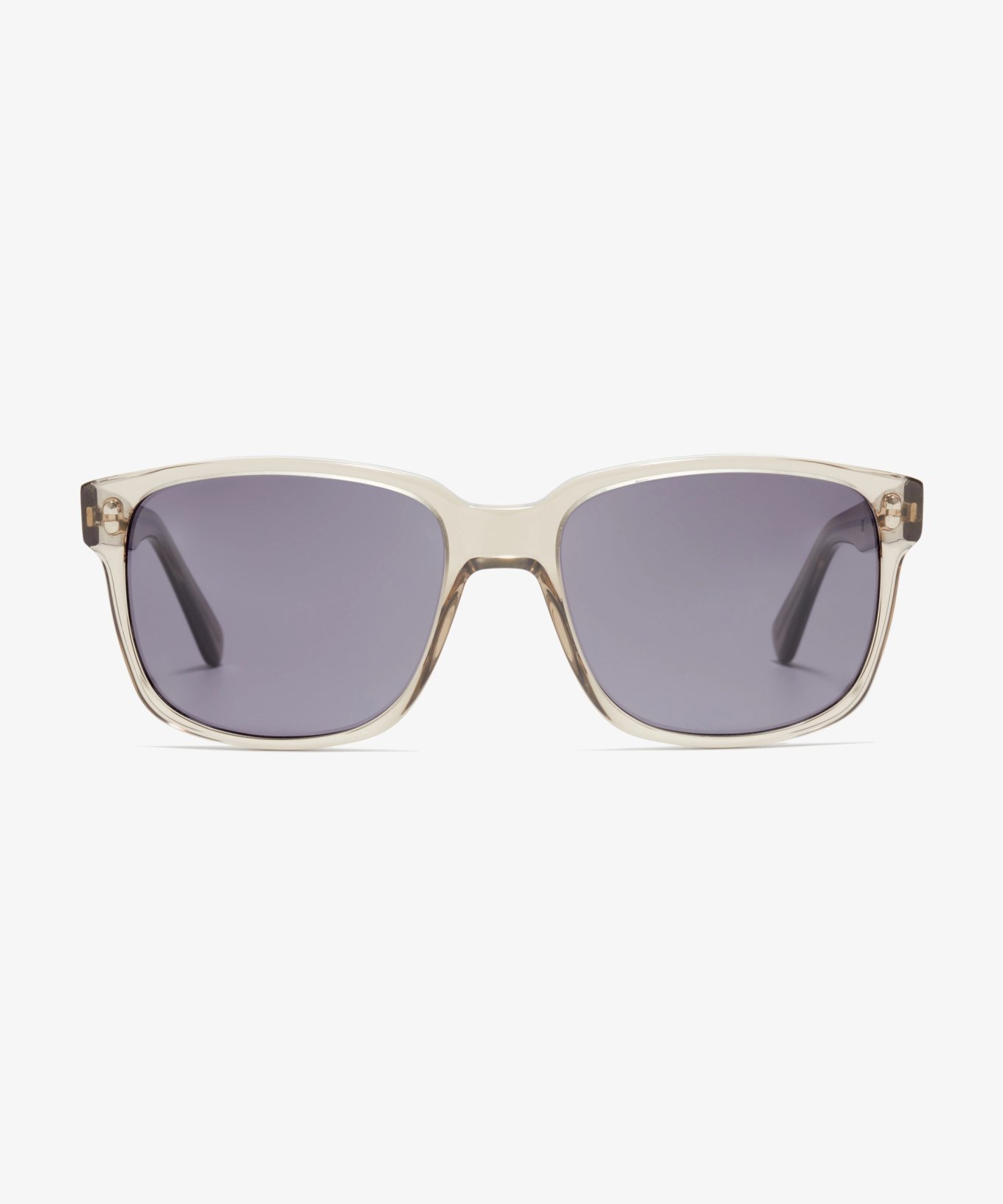 Image Face de la paire de lunettes de soleil The Rational en couleur Stone Grey Transparent et taille Large