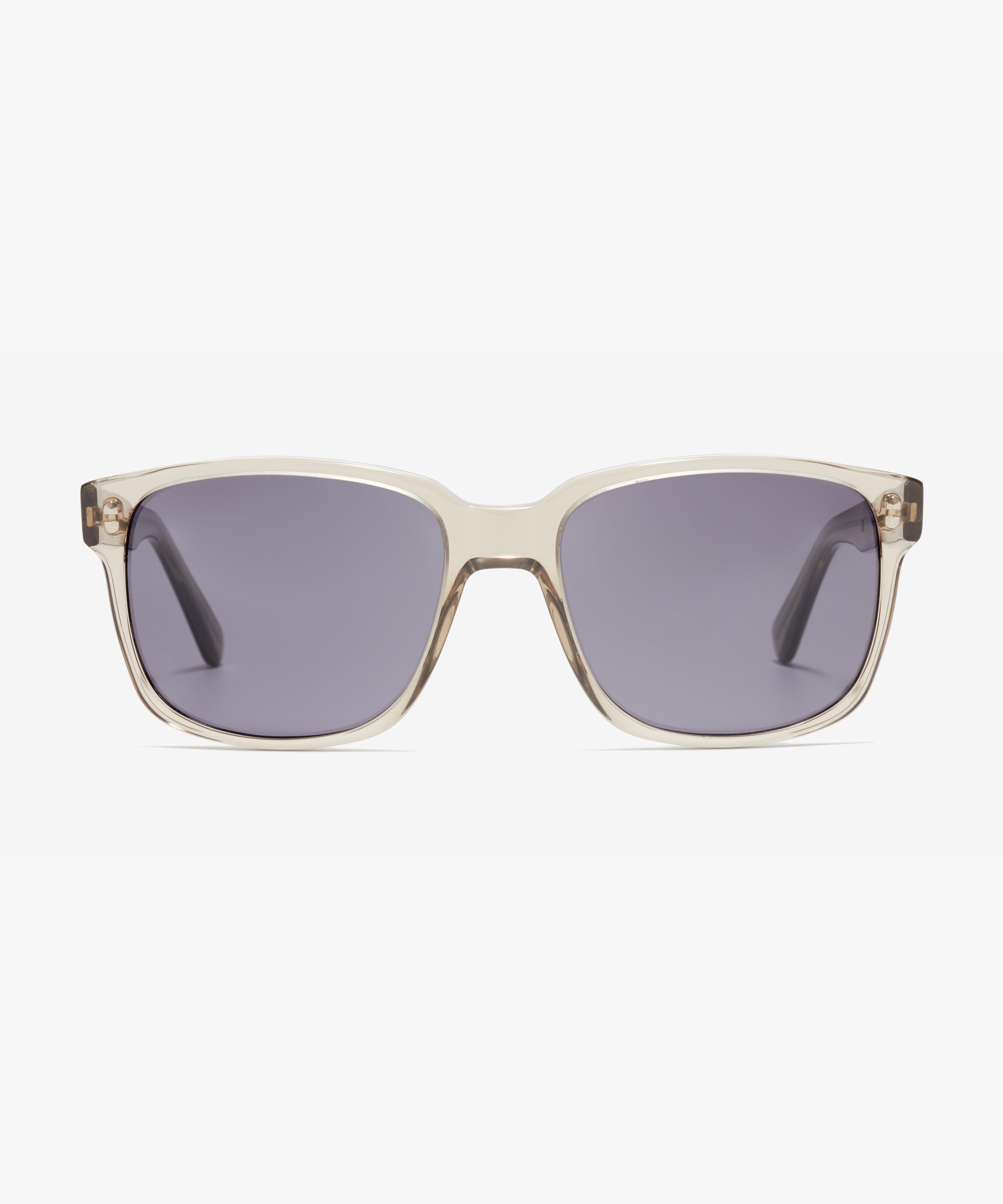 Front-Bild der Sonnenbrille The Rational in Farbe Stone Grey Transparent und Grösse Breit