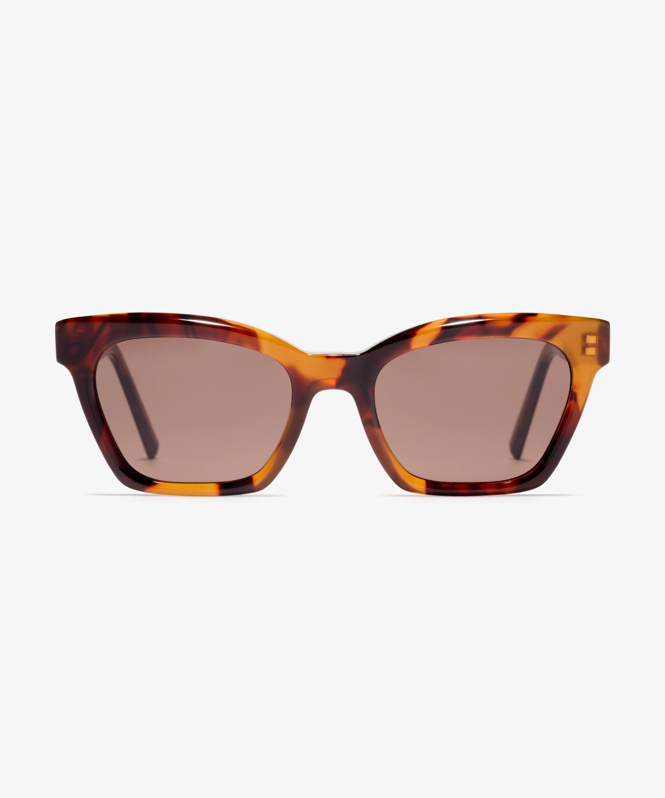 Front-Bild der Sonnenbrille The Shade in Farbe Wood Havana und Größe Breit