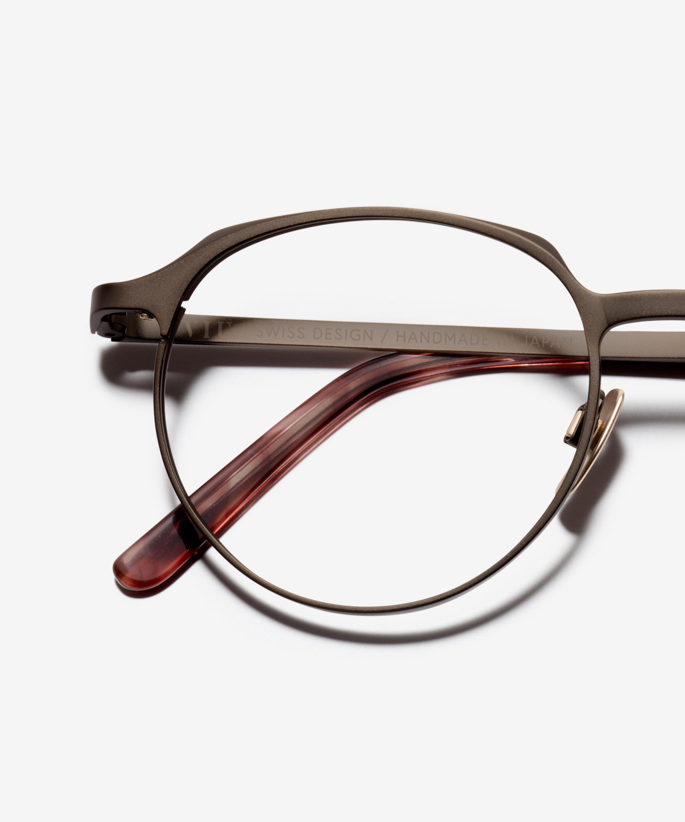 Detail-Bild der Brille The Glide in Farbe Brown Matt und Grösse Mittel