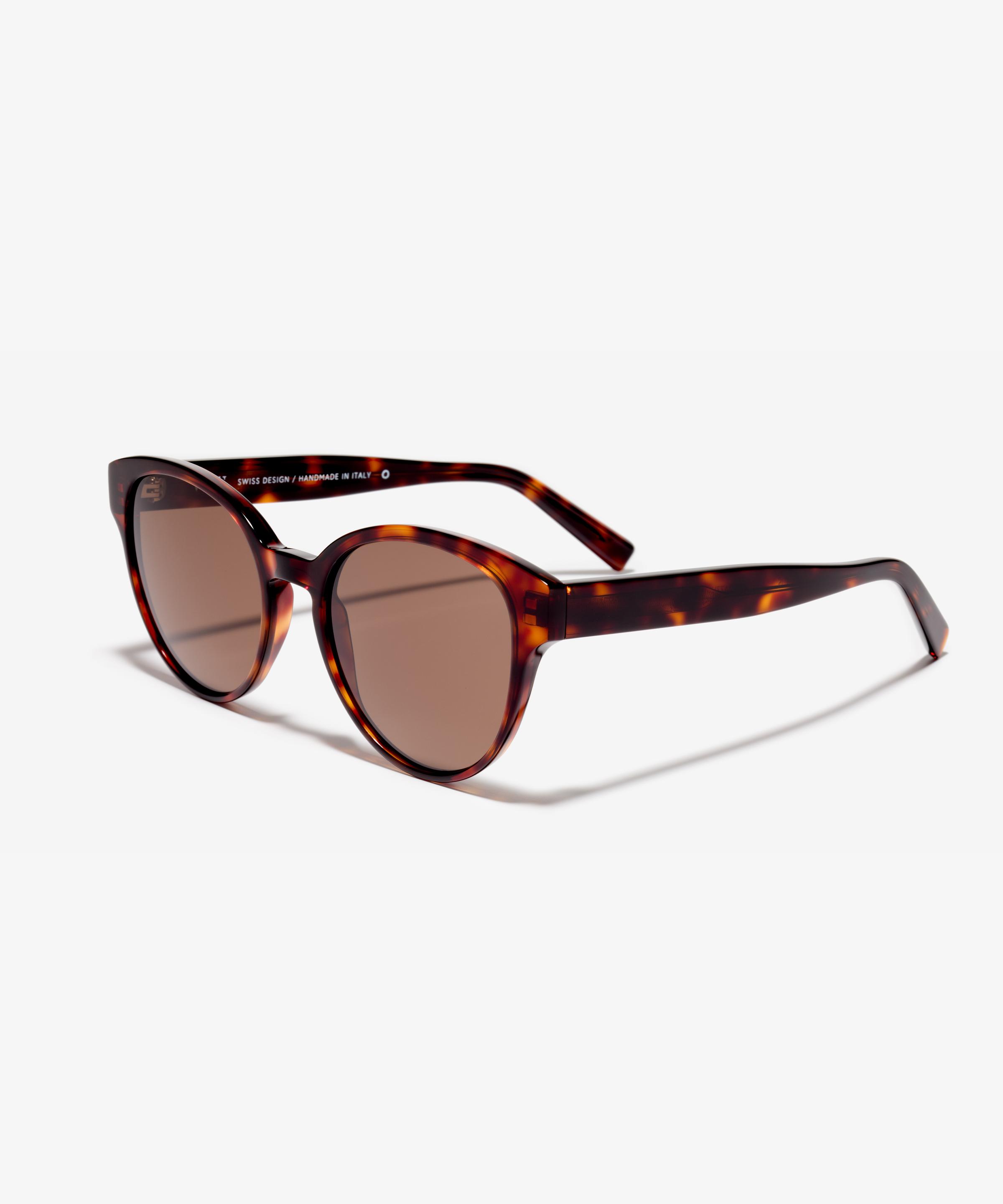 Schräg-Bild der Sonnenbrille The Dazzling in Farbe Tortoise und Grösse Mittel