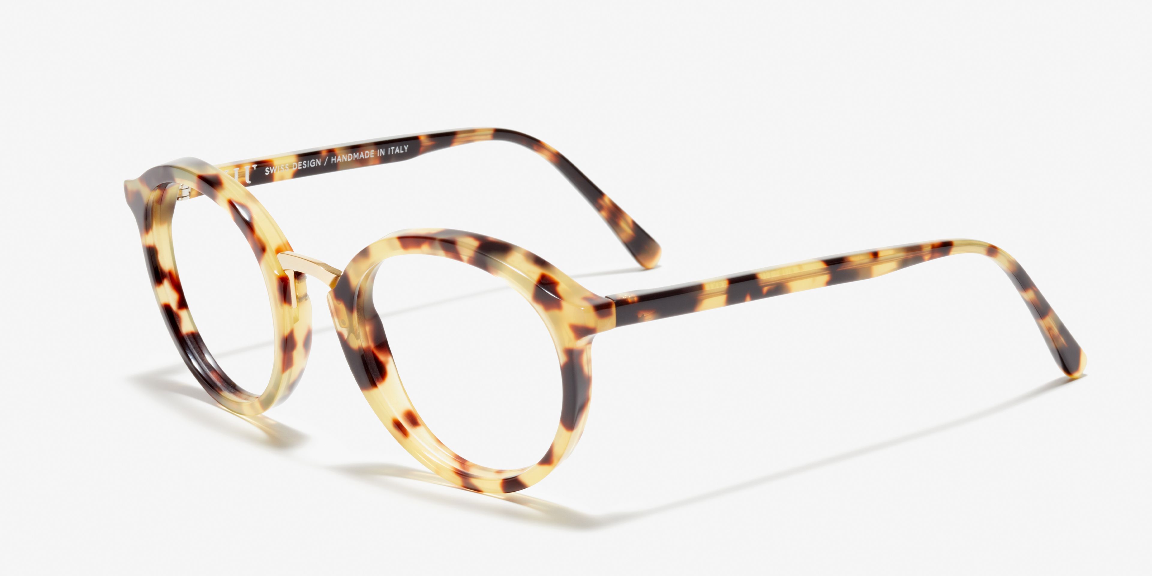 Angle image of the frame The Author in colour Gold Tortoise and size Medium