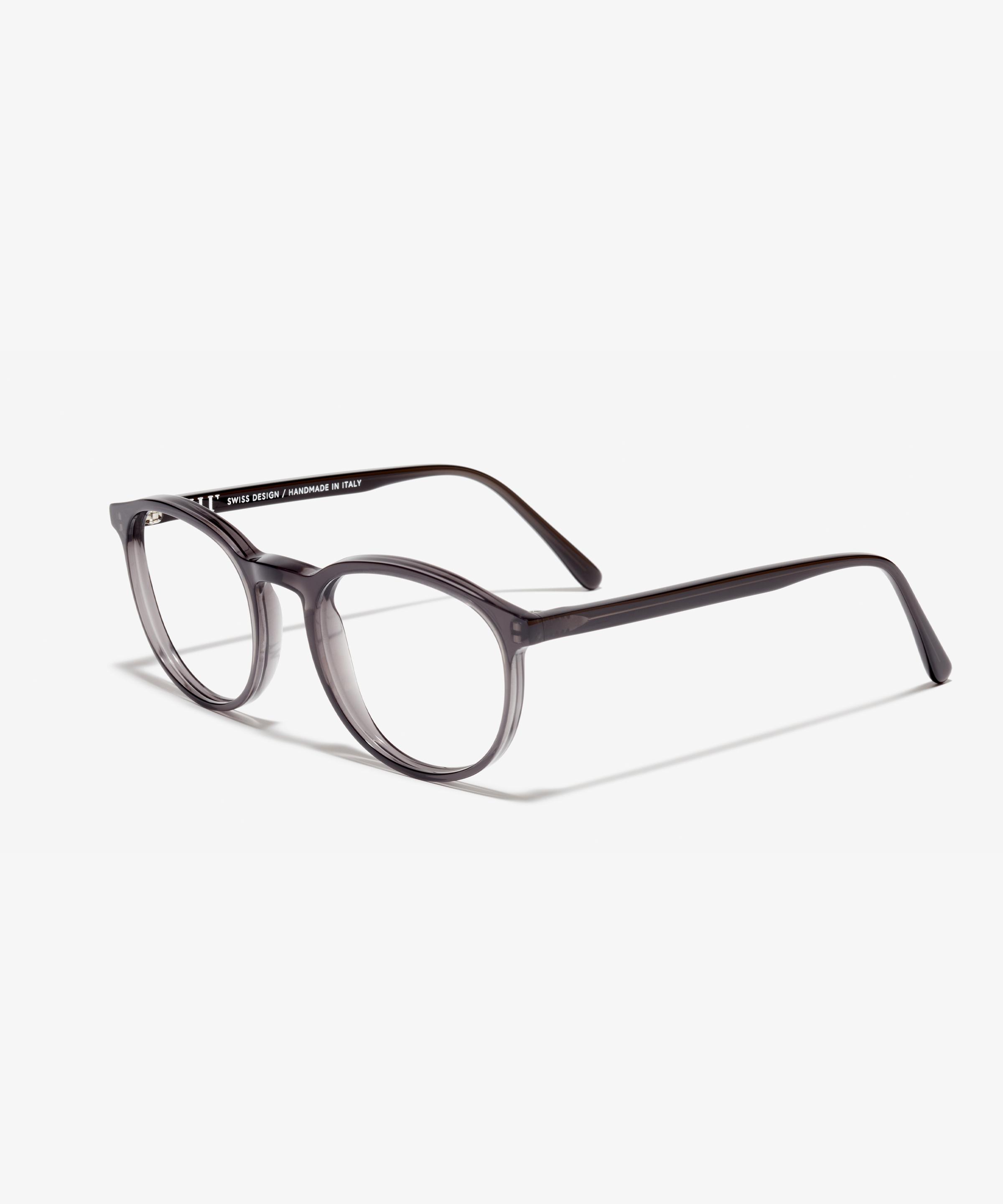Schräg-Bild der Brille The Earnest in Farbe Black Transparent und Größe Mittel