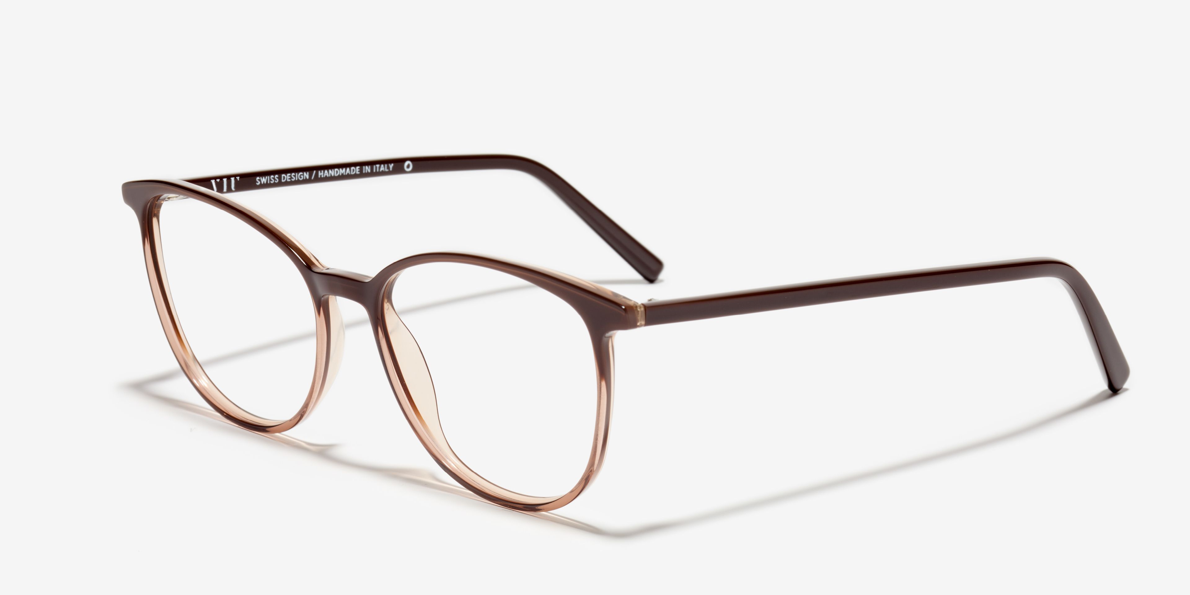 Schräg-Bild der Brille The Honest in Farbe Dark Rum und Größe Mittel