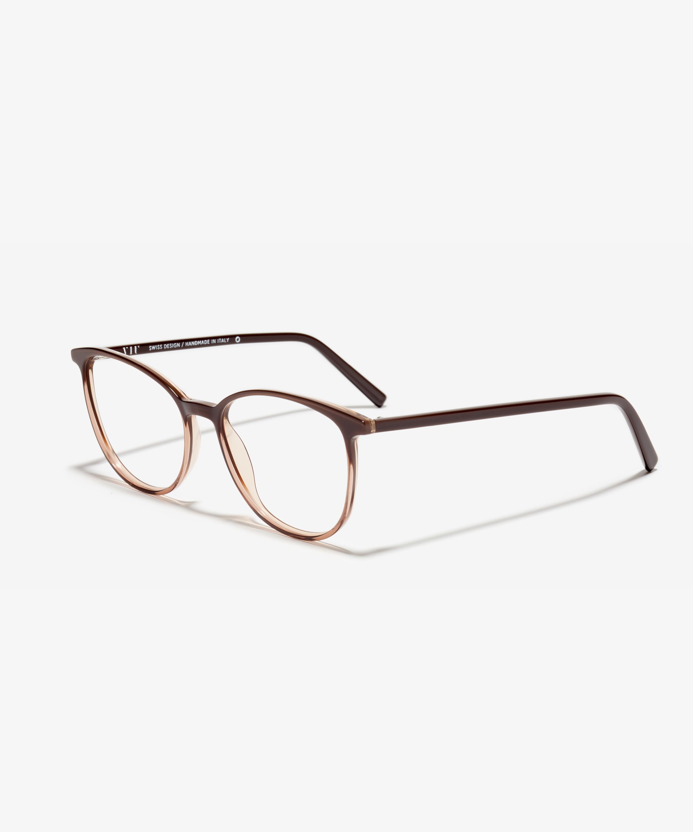 Schräg-Bild der Brille The Honest in Farbe Dark Rum und Größe Mittel