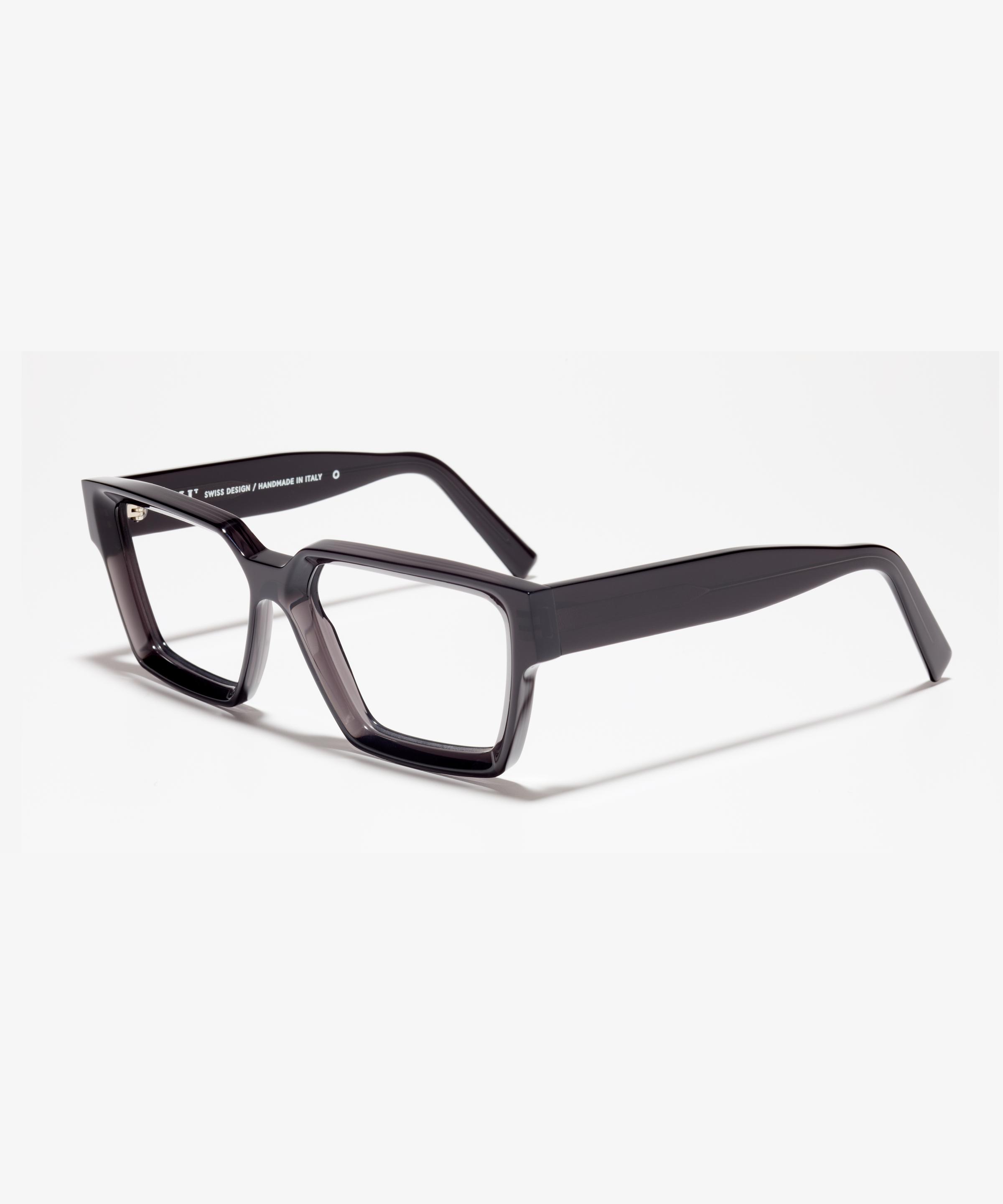 Schräg-Bild der Brille The Savage in Farbe Black Transparent und Größe Breit