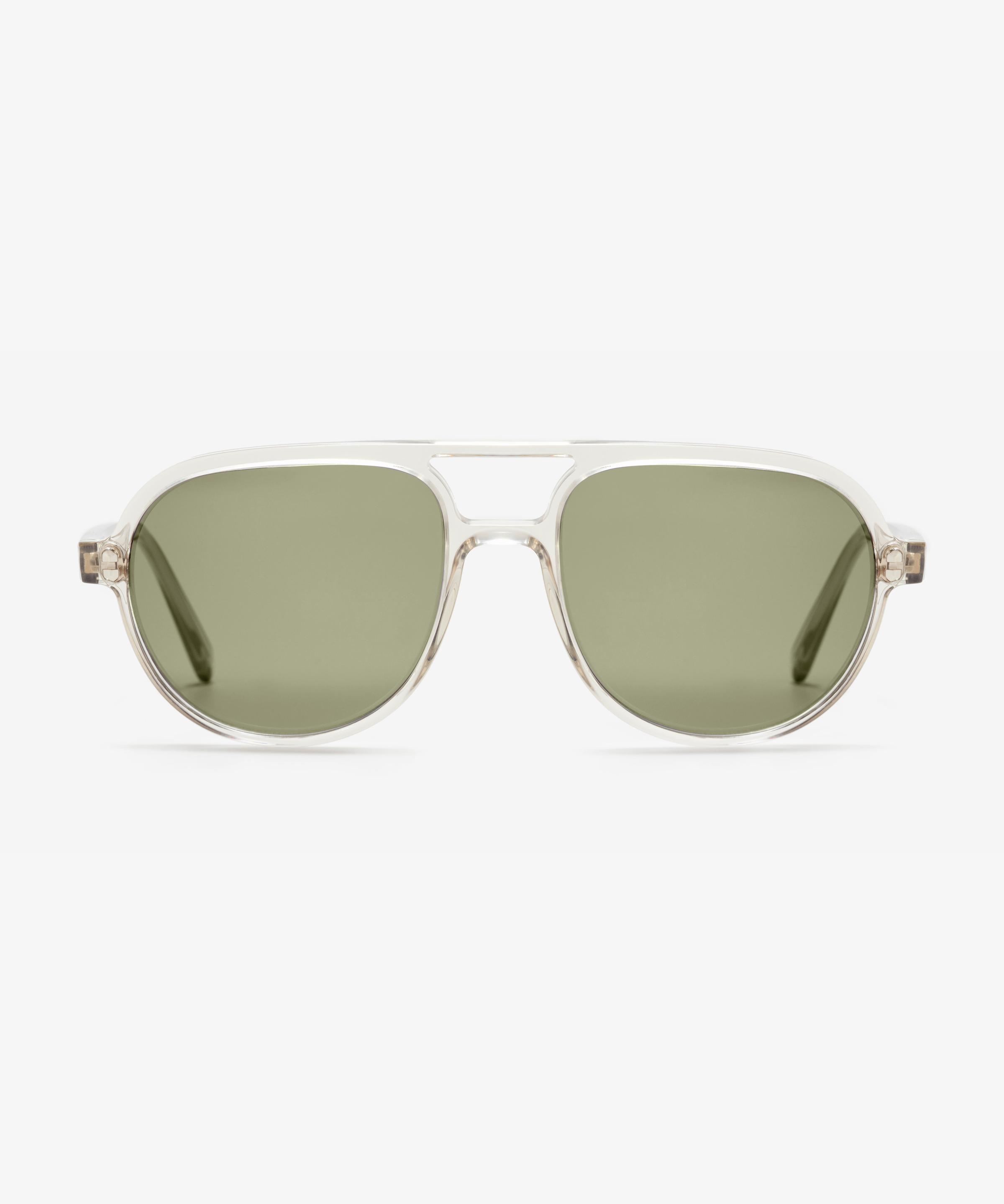 Front image of the sunglasses The Alpha in colour Ice Transparent and size Wide