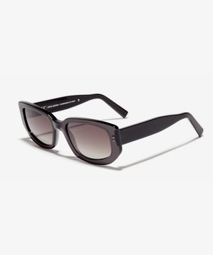 Schräg-Bild der Sonnenbrille The Premiere in Farbe Black Transparent und Größe Breit