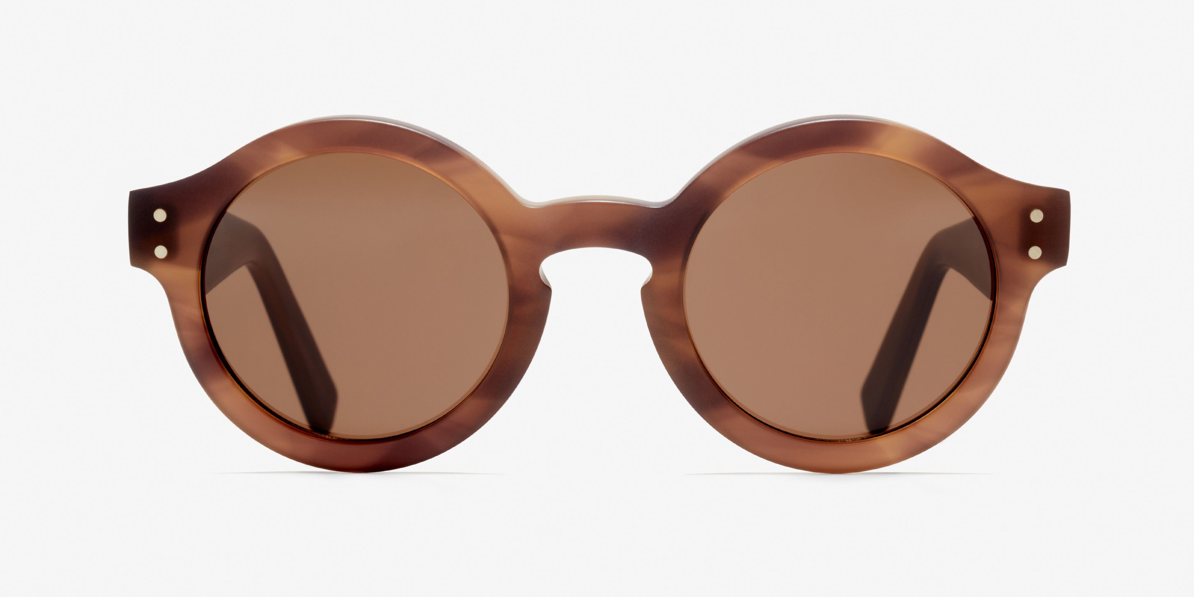 Front-Bild der Sonnenbrille The Literary in Farbe Horn Brown und Größe Mittel