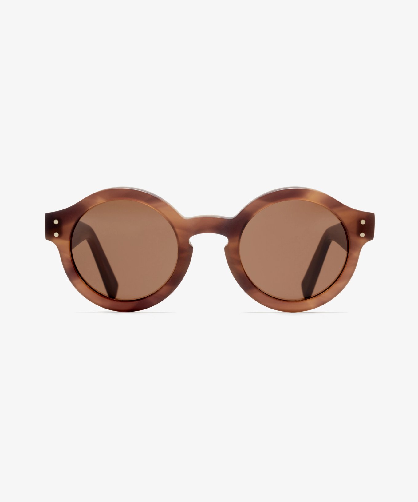 Front-Bild der Sonnenbrille The Literary in Farbe Horn Brown und Größe Mittel