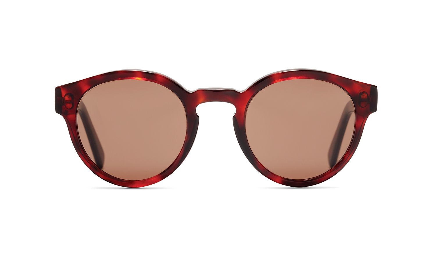 Front image of the sunglasses The Definite in colour Red Havana and size Medium