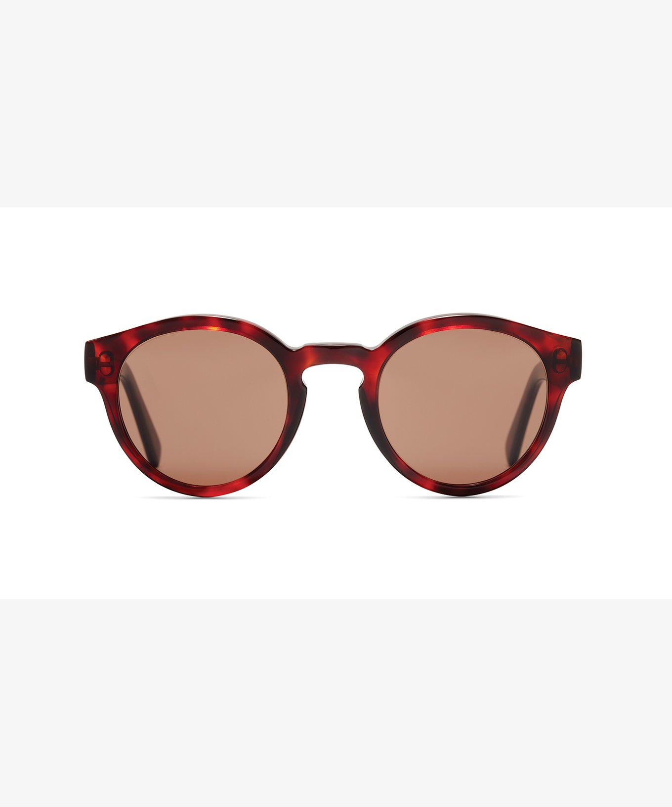 Front image of the sunglasses The Definite in colour Red Havana and size Medium