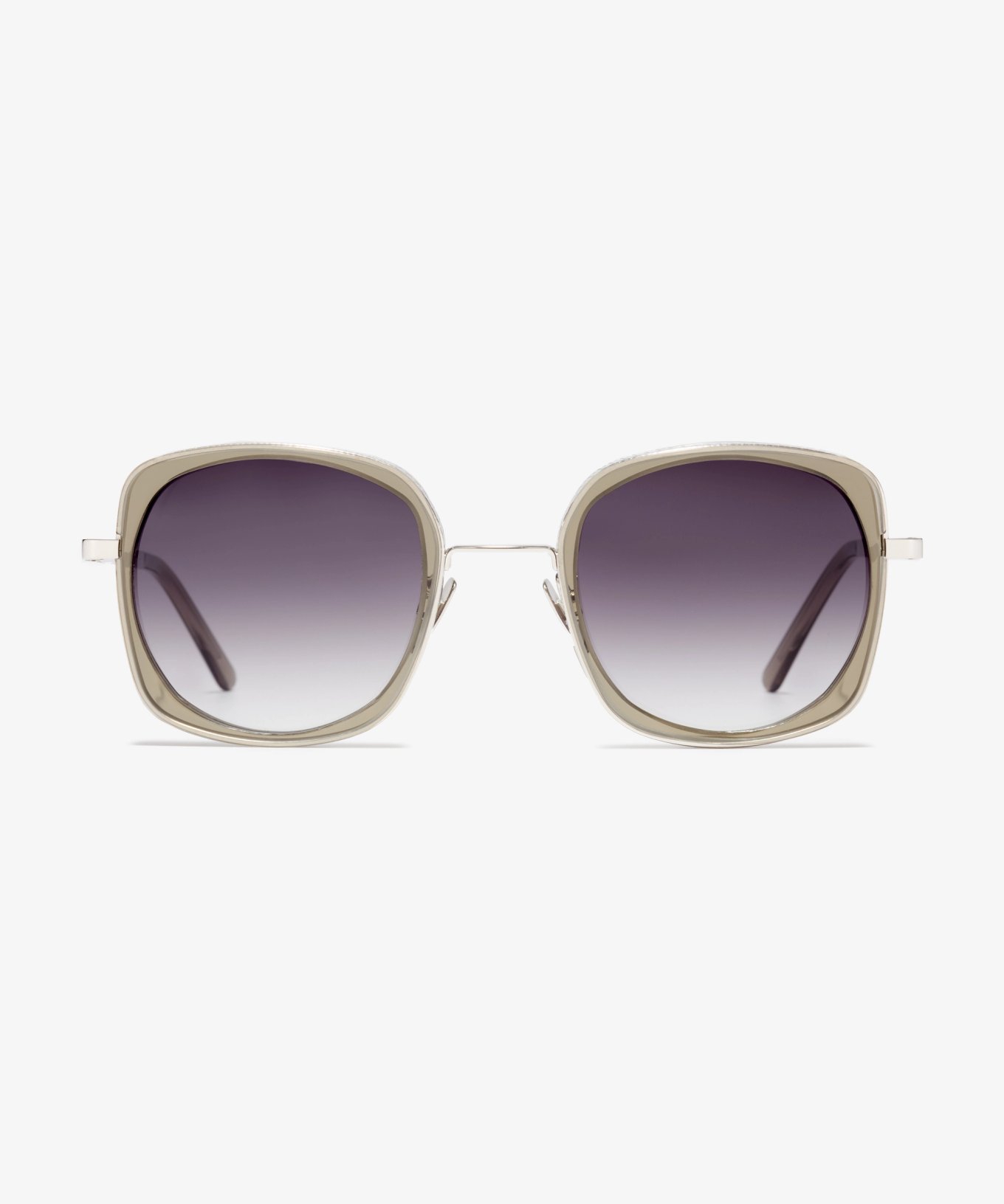 Front image of the sunglasses The Glamorous Ace II in colour Silver and size Wide