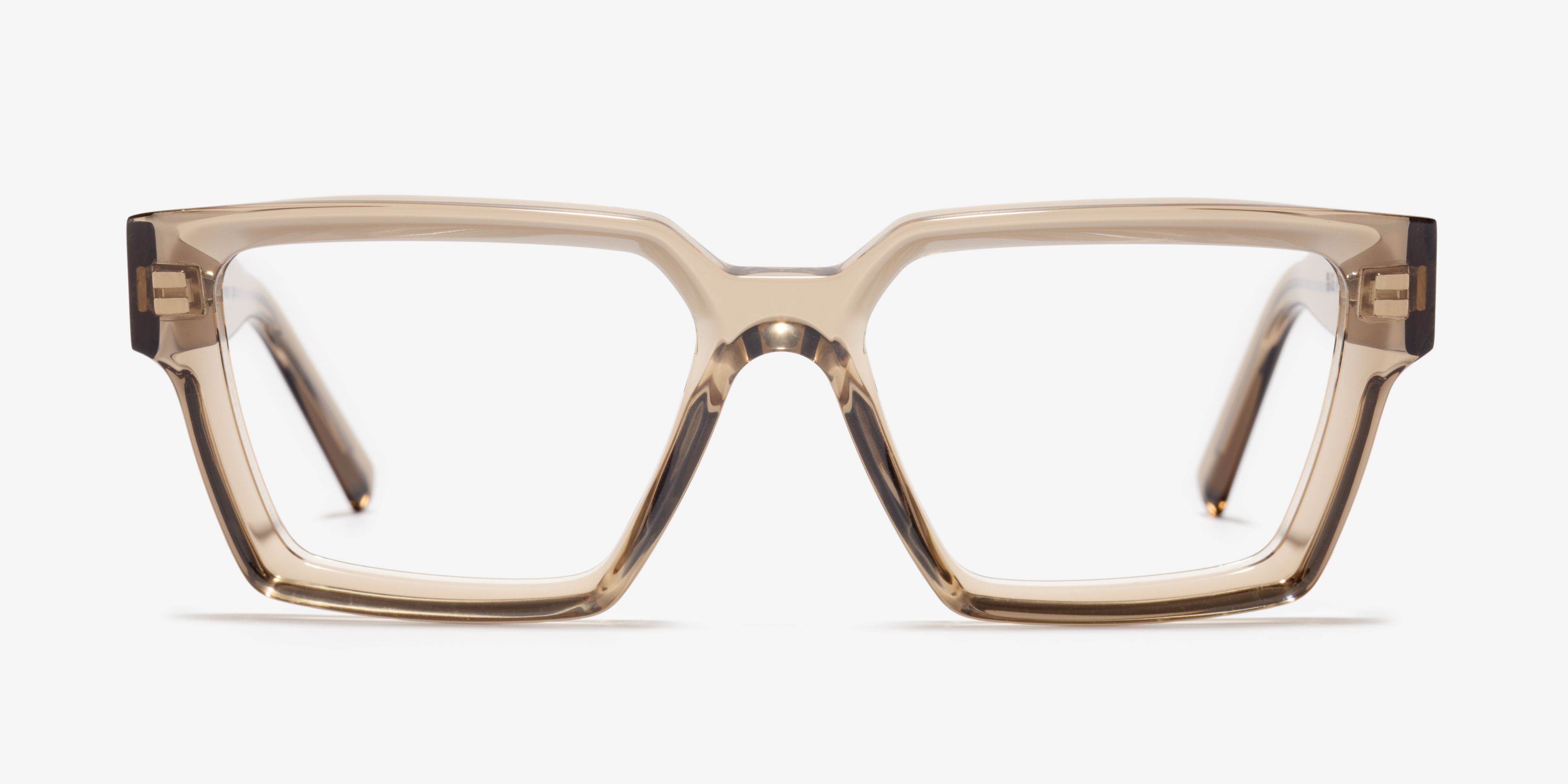 Front-Bild der Brille The Savage in Farbe Stone Grey Transparent und Größe Breit