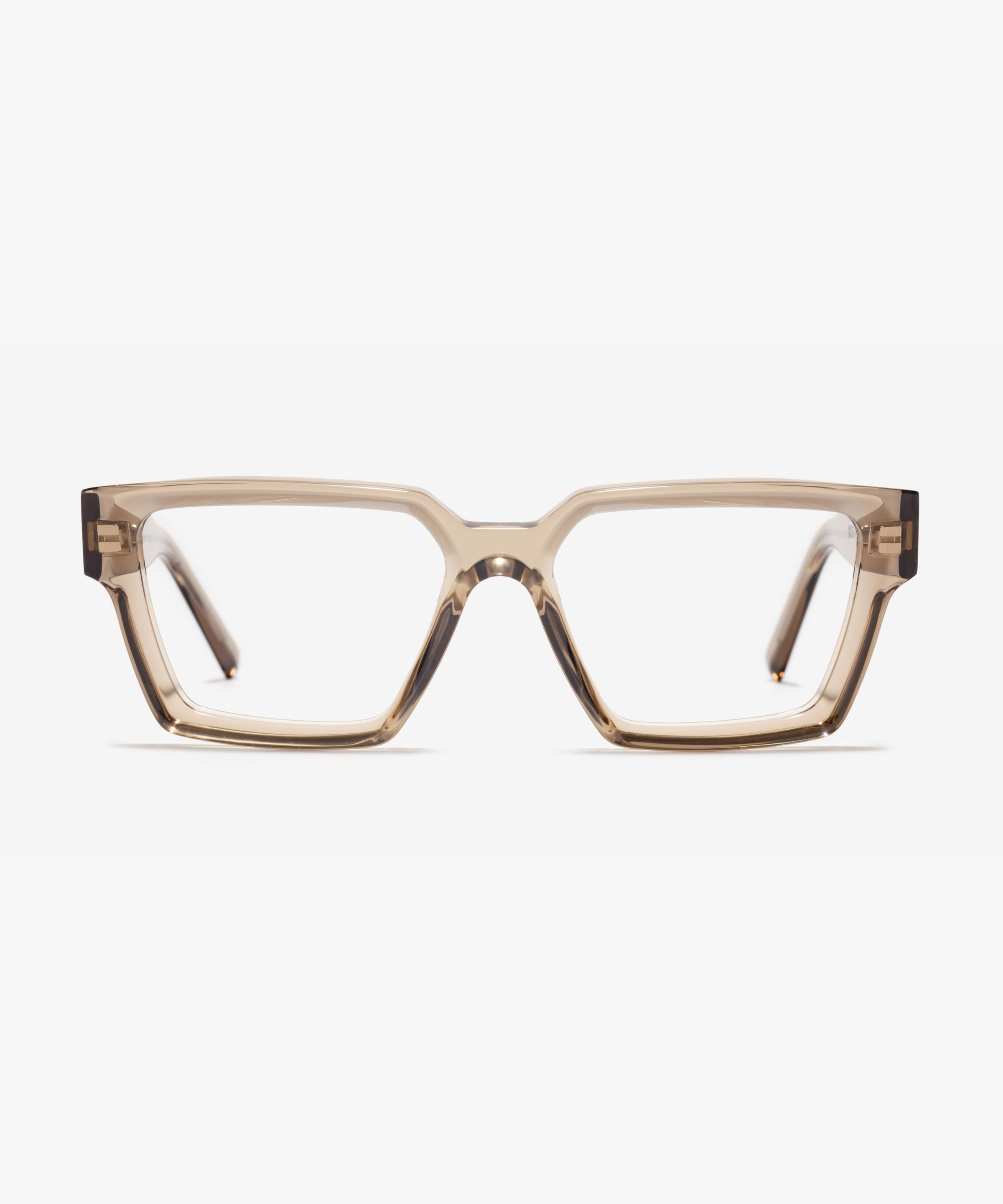 Front-Bild der Brille The Savage in Farbe Stone Grey Transparent und Größe Breit
