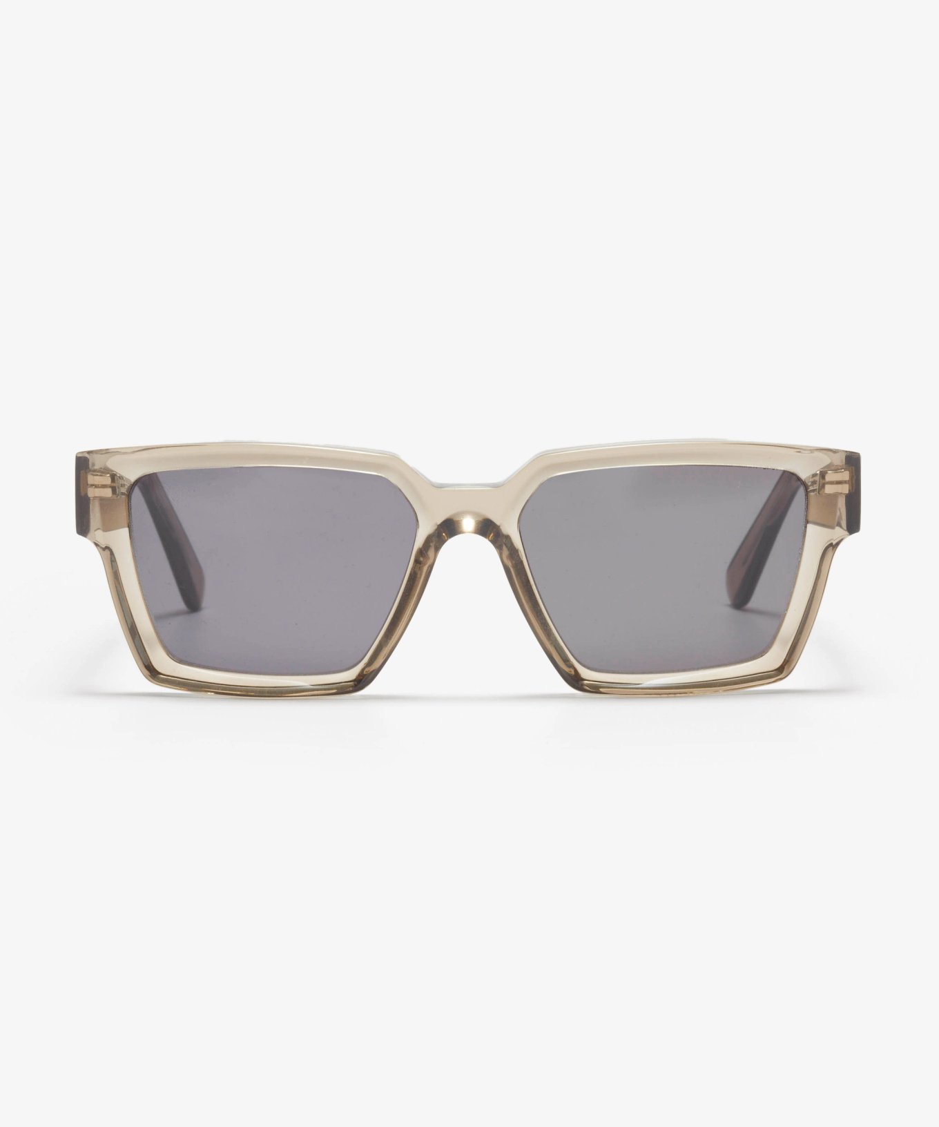 Front-Bild der Sonnenbrille The Savage in Farbe Stone Grey Transparent und Größe Breit