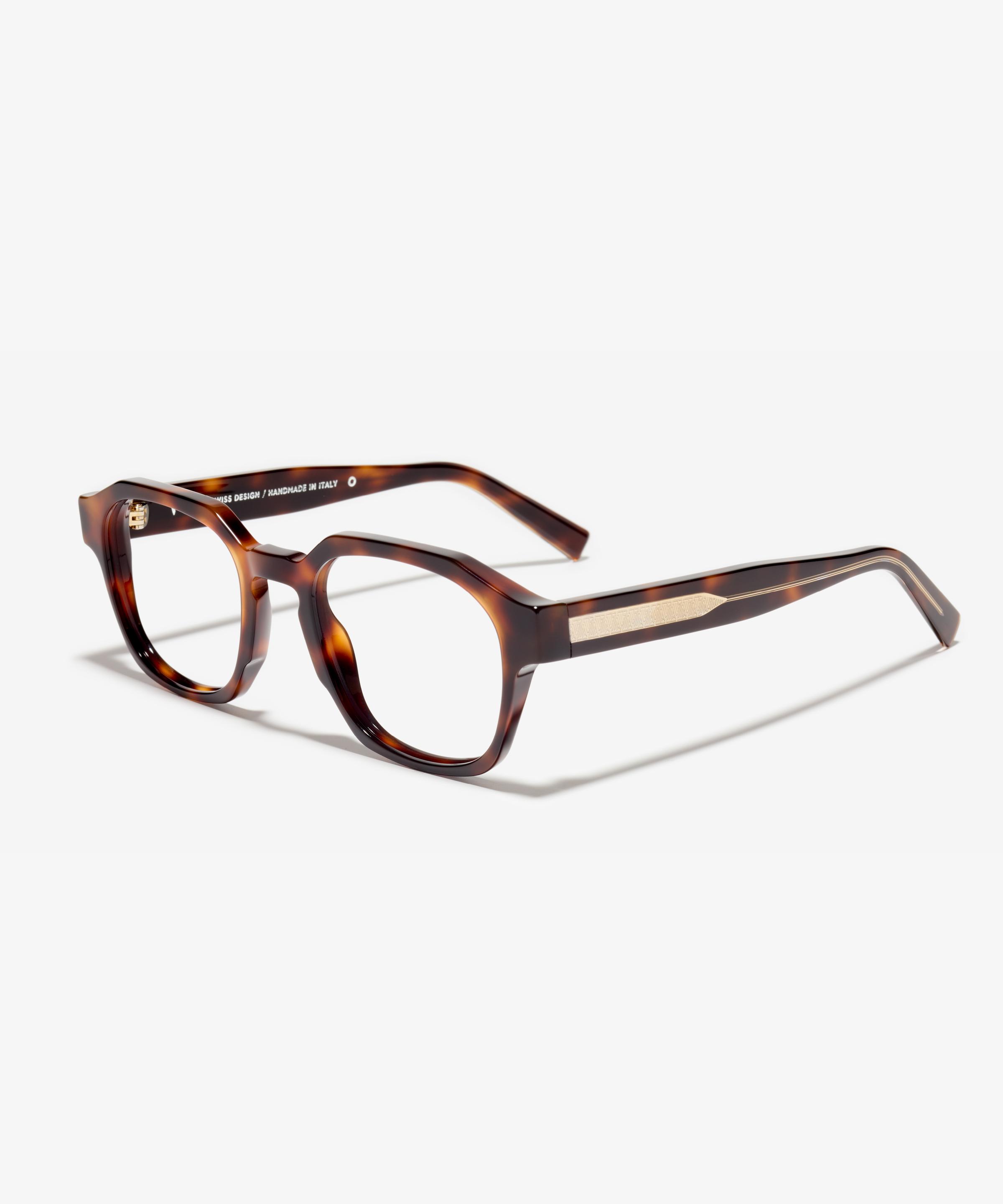 Schräg-Bild der Brille The Authentic in Farbe Cherrywood und Grösse Breit