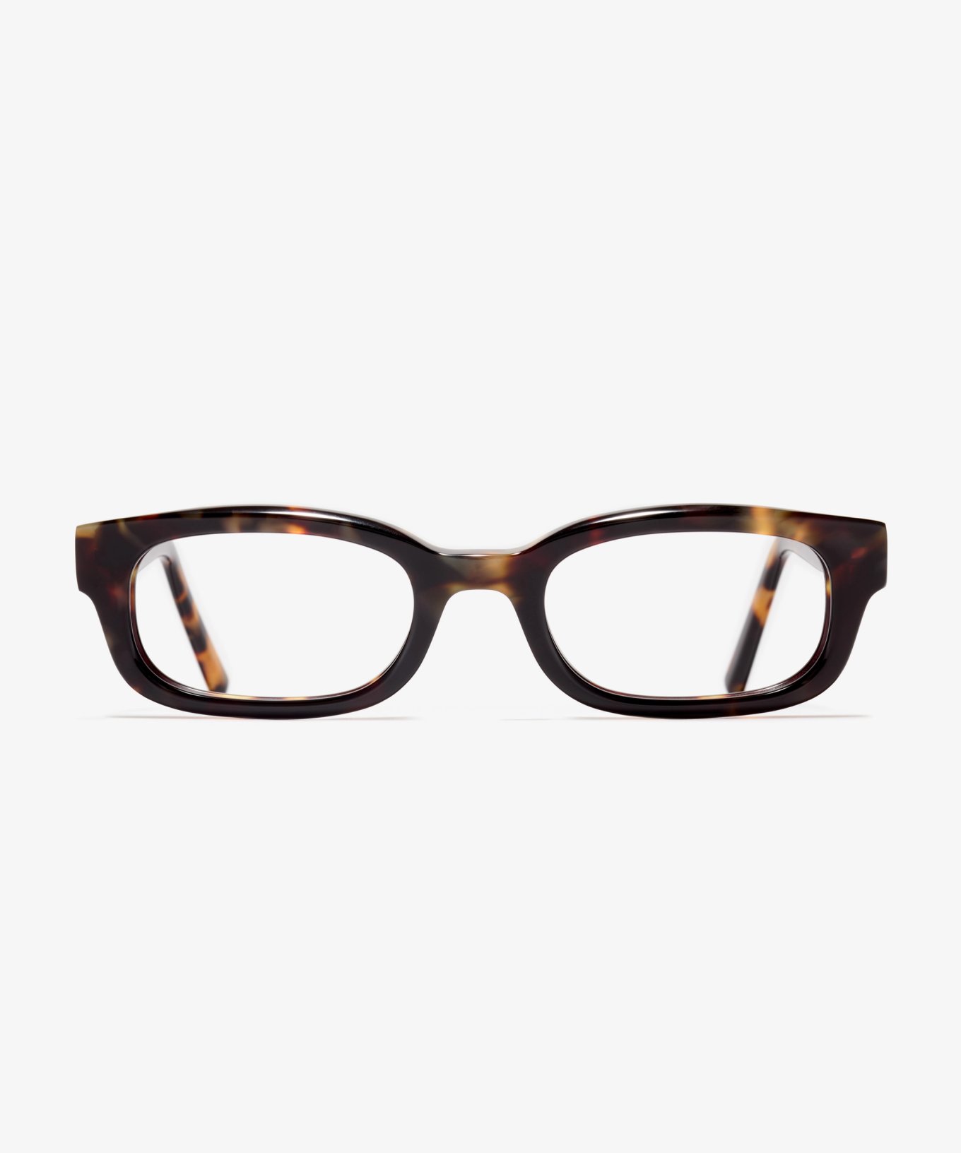 Front image of the frame The Shameless in colour Amber Tortoise and size Wide