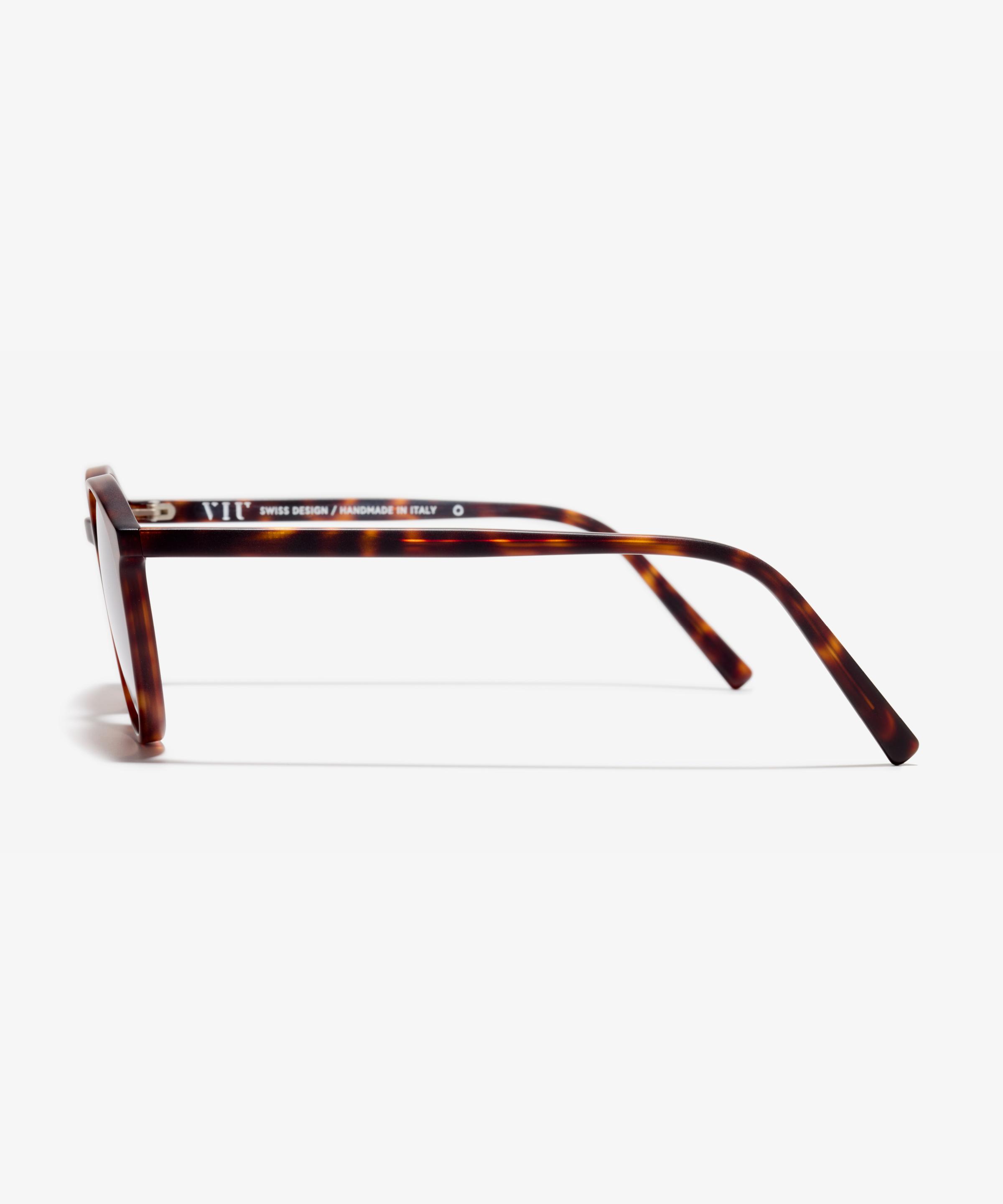 Image Côté de la paire de lunettes de soleil The Dapper en couleur Tortoise et taille Large