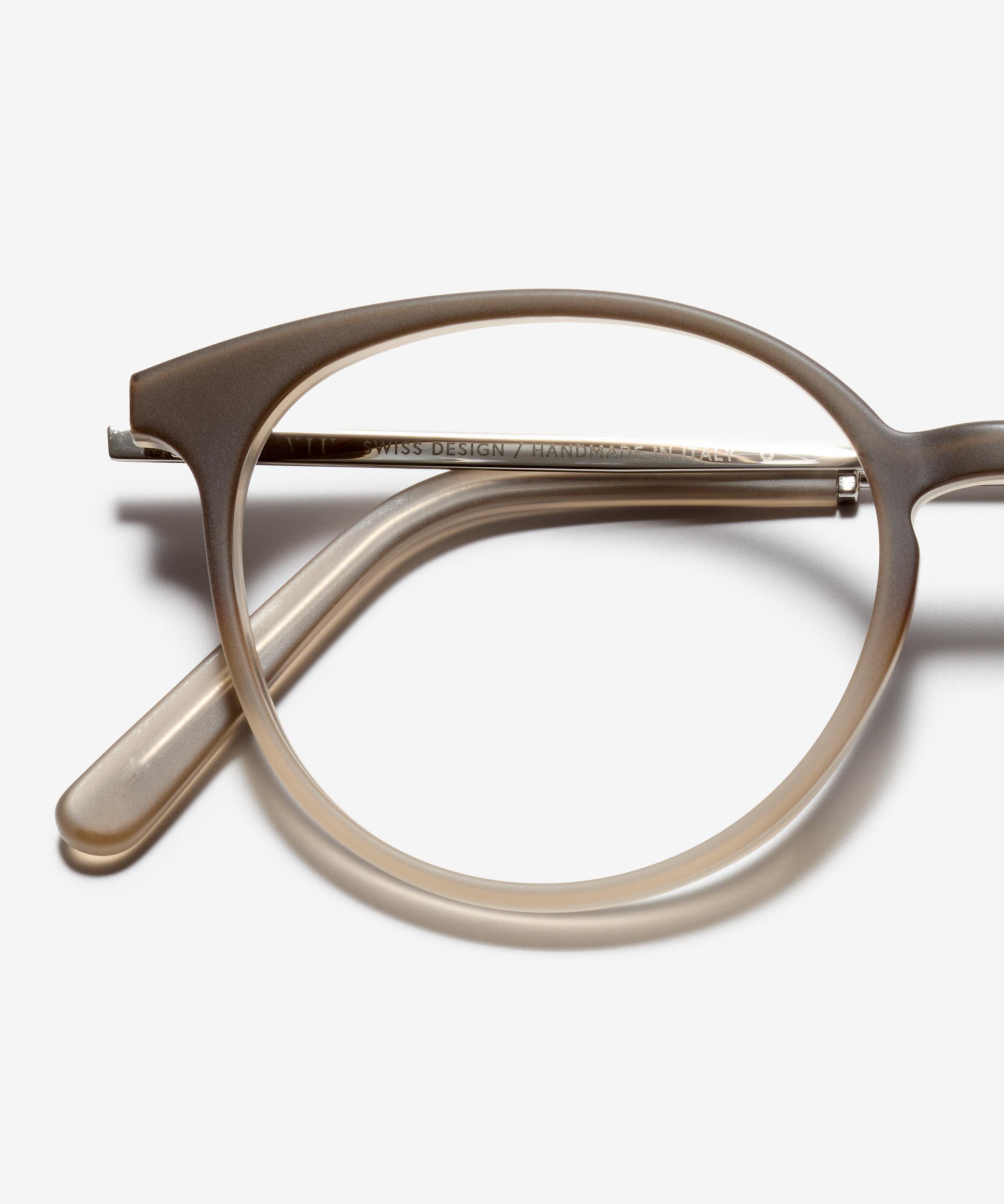 Detail-Bild der Brille The Academic in Farbe Ash Brown und Größe Schmal