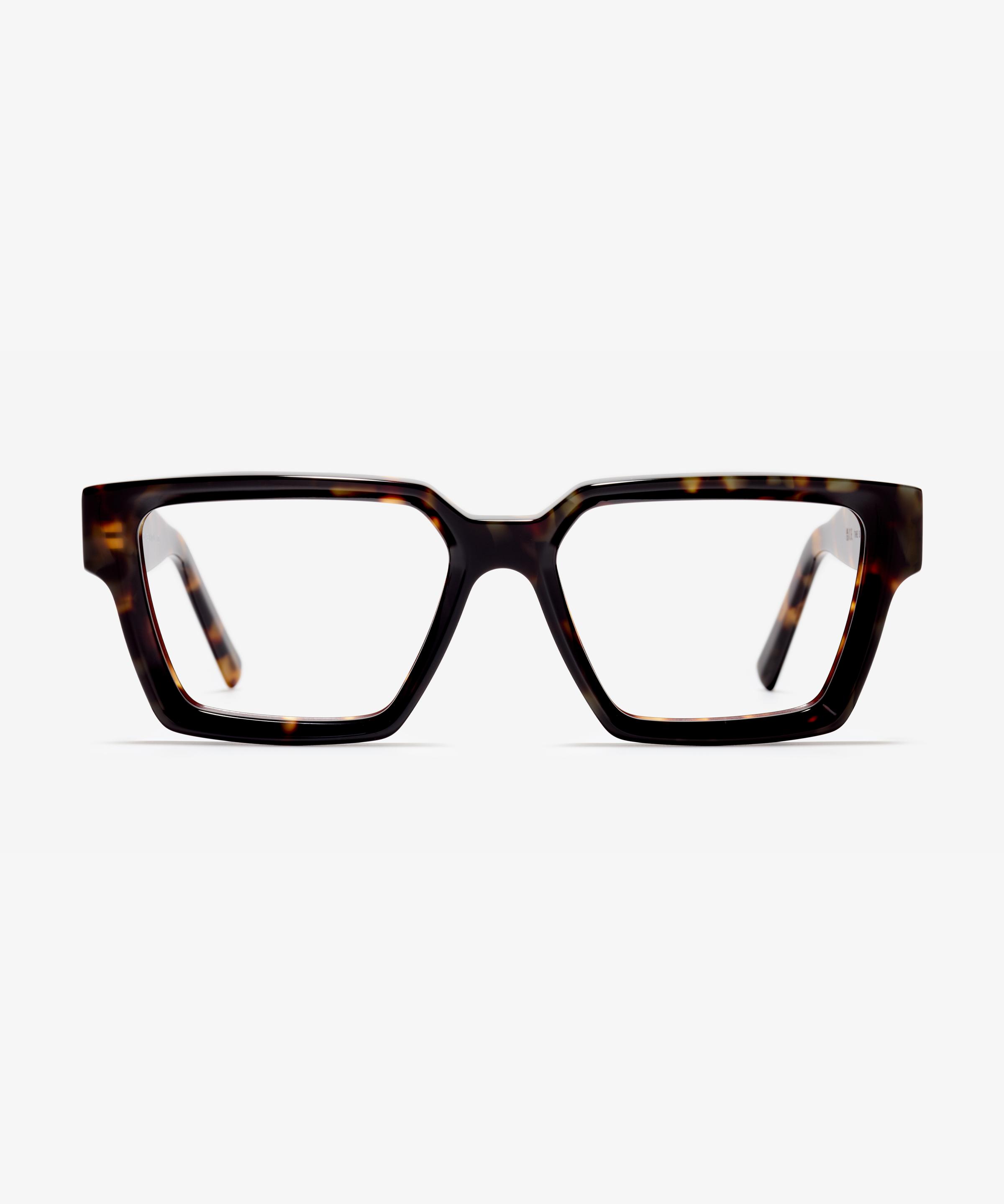 Front-Bild der Brille The Savage in Farbe Amber Tortoise und Grösse Breit