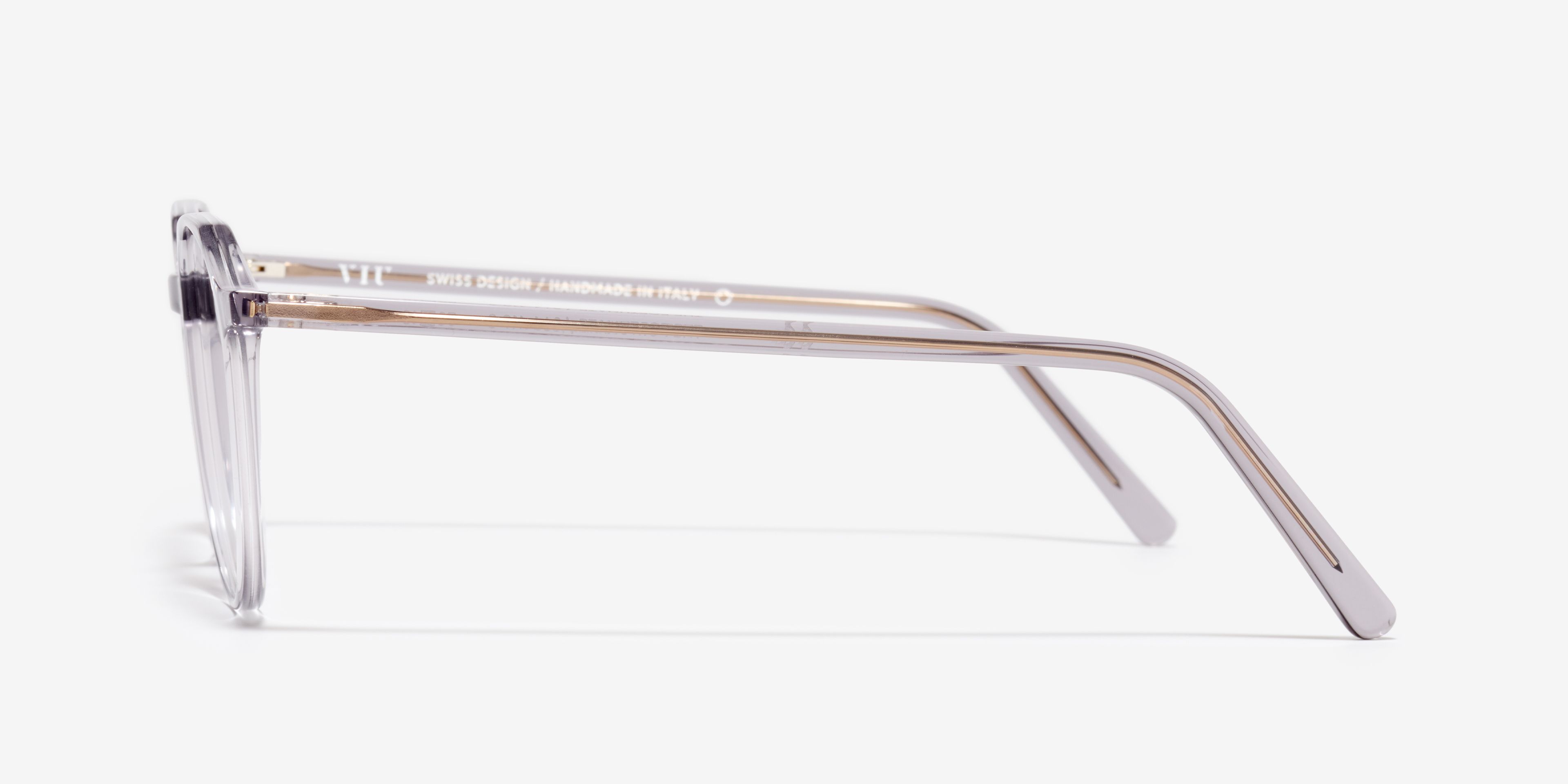 Seite-Bild der Brille The Fortunate in Farbe Steel Grey und Größe Mittel