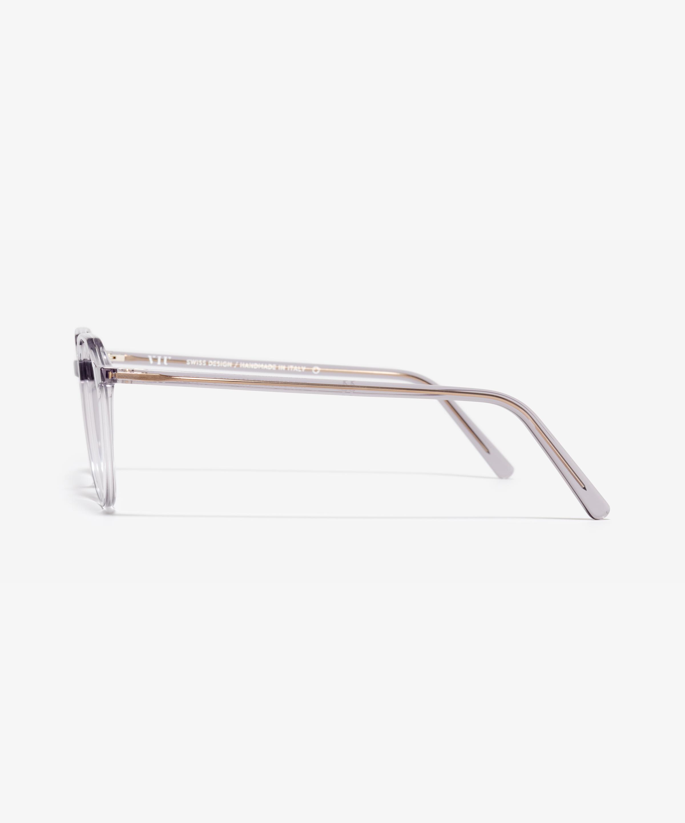 Seite-Bild der Brille The Fortunate in Farbe Steel Grey und Größe Mittel