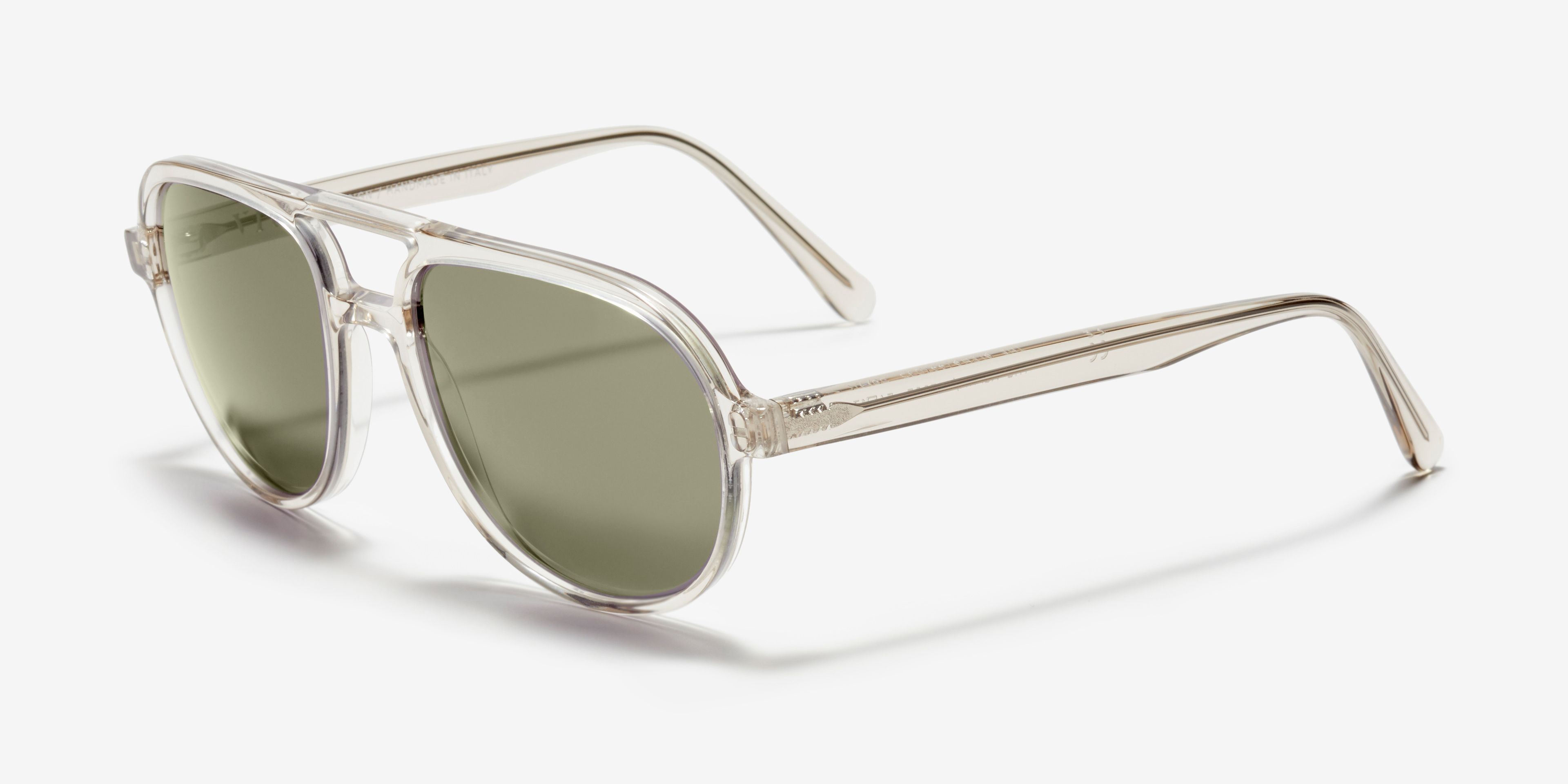 Angle image of the sunglasses The Alpha in colour Ice Transparent and size Wide