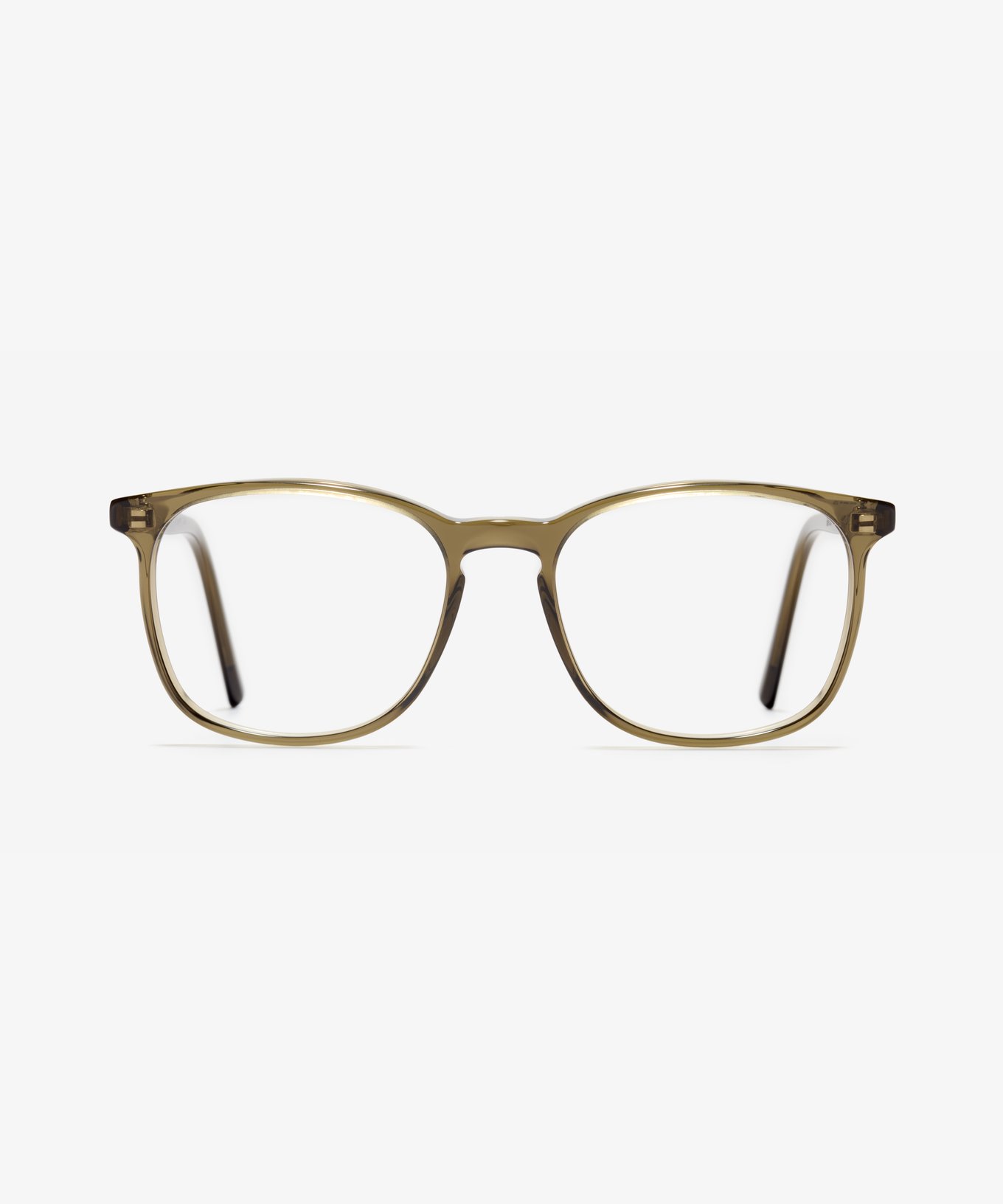 Front-Bild der Brille The Polite in Farbe Khaki und Grösse Mittel