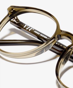 Detail-Bild der Brille The Dapper in Farbe Khaki und Größe Breit