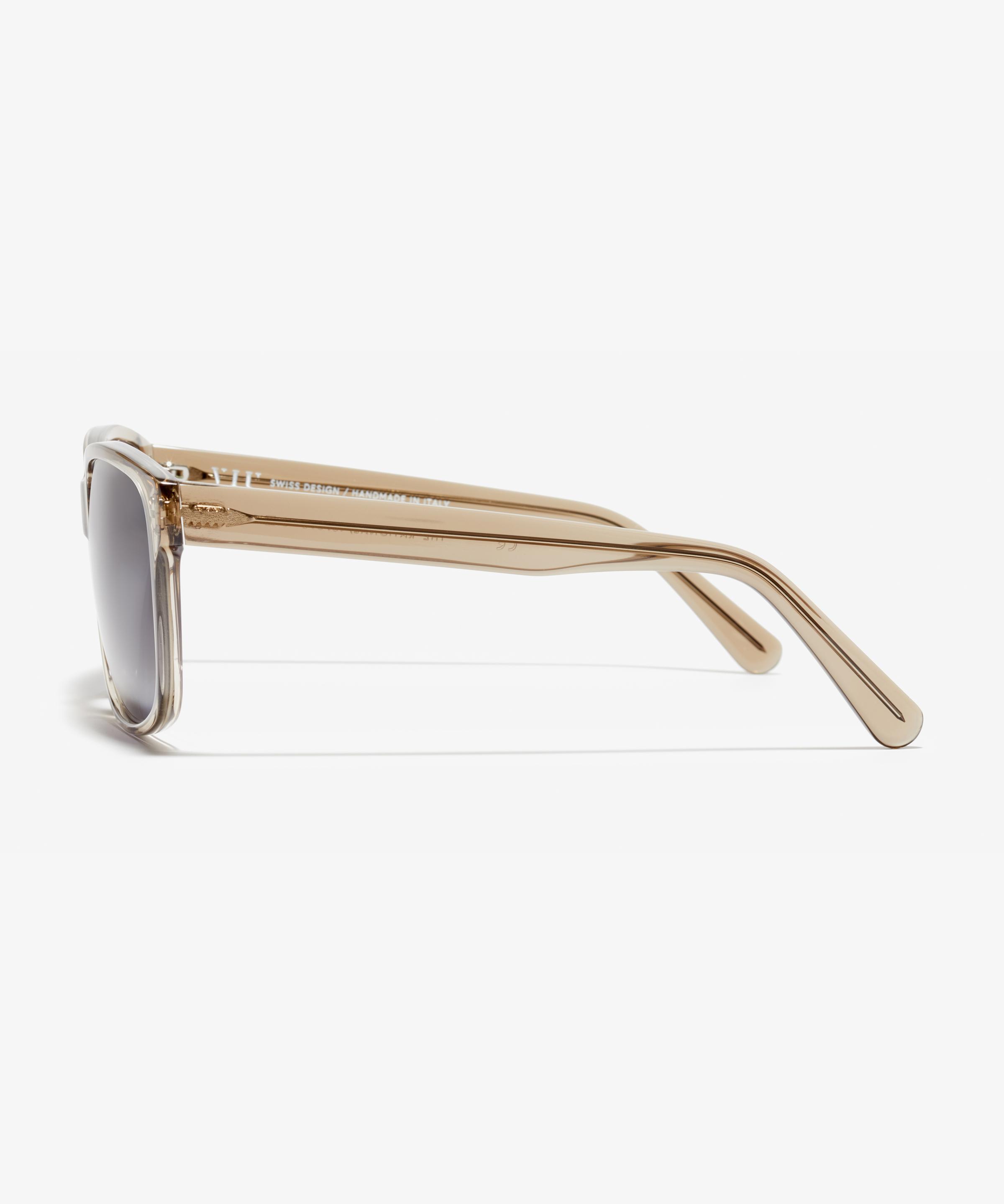 Seite-Bild der Sonnenbrille The Rational in Farbe Stone Grey Transparent und Grösse Breit