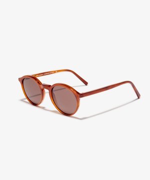 Schräg-Bild der Sonnenbrille The Sharp in Farbe Light Havana und Größe Schmal