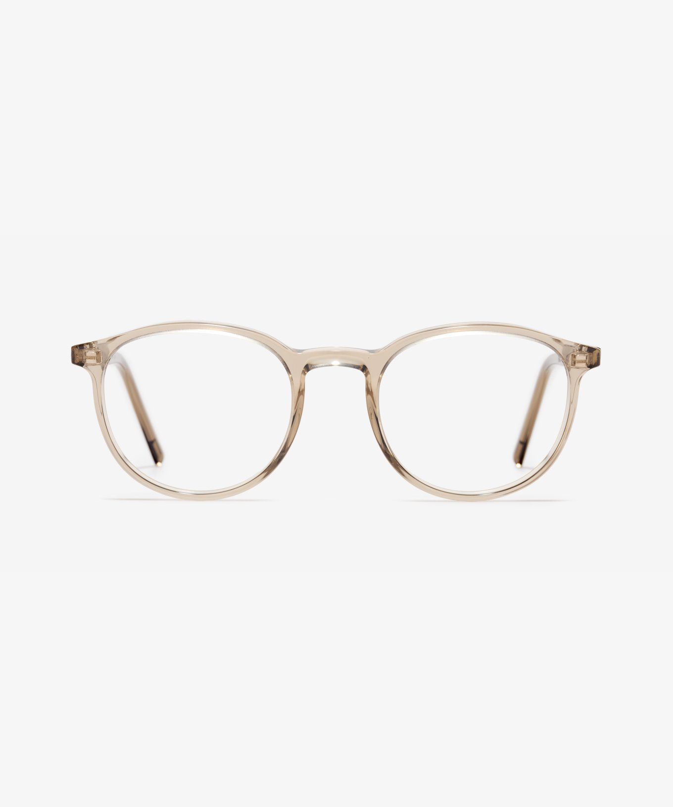 Front-Bild der Brille The Earnest in Farbe Stone Grey Transparent und Größe Mittel